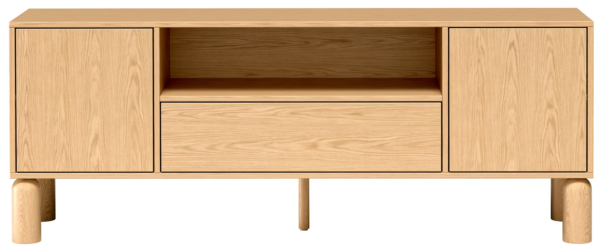 Szafka RTV dwudrzwiowa Sanden z szufladą i wnęką 160 cm dąb bookmatch - Image 8
