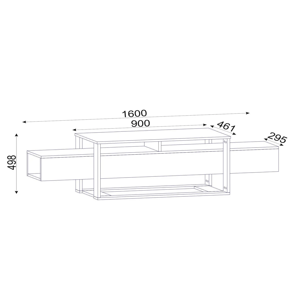 Szafka RTV Excelsum czarny/złoty 160 cm - Image 7