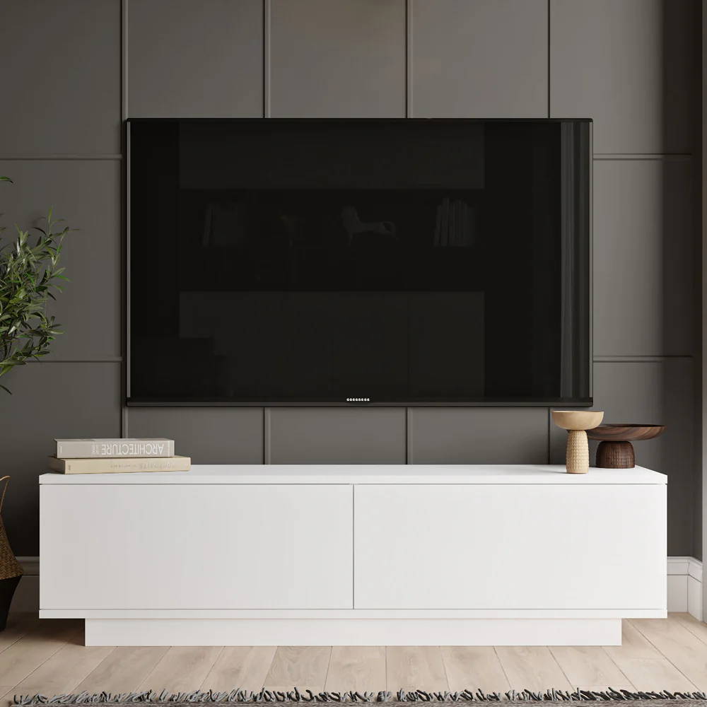 Szafka RTV Fenin 35,5x140 cm biała - Image 2