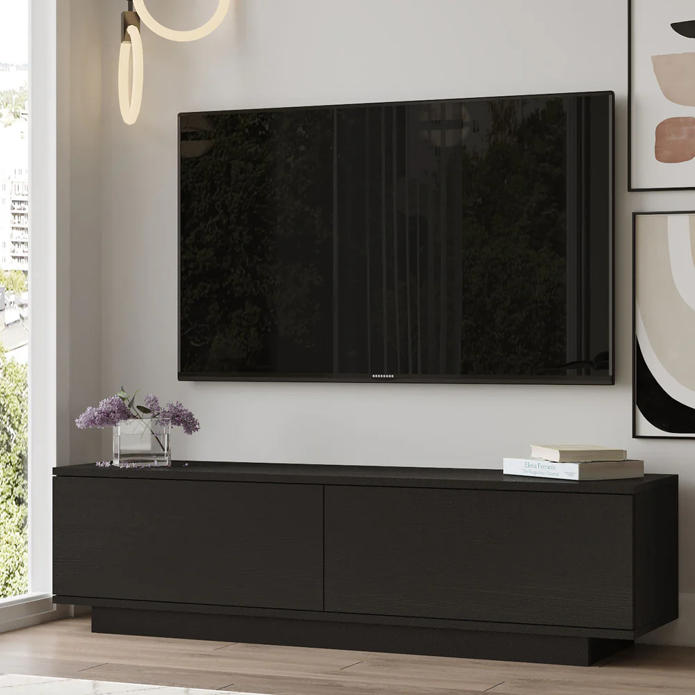 Szafka RTV Fenin 35,5x140 cm czarna - Image 2