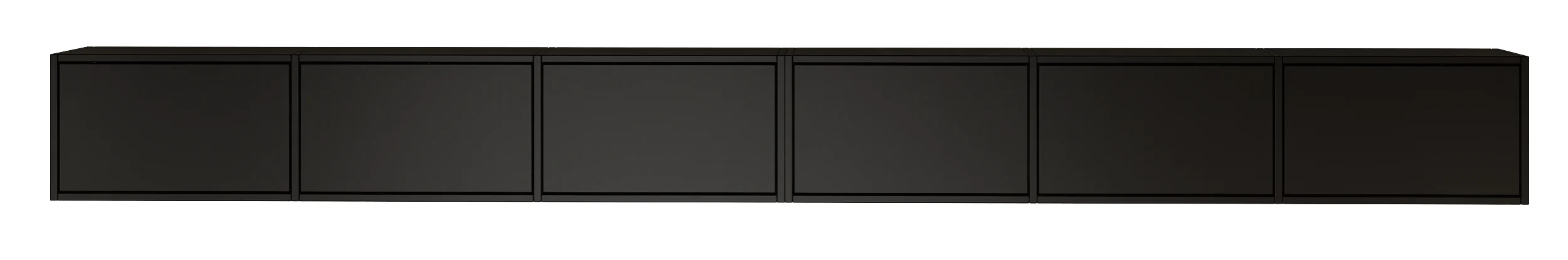 Szafka RTV Framme wisząca z sześcioma klapami 300 cm czarna - Image 4