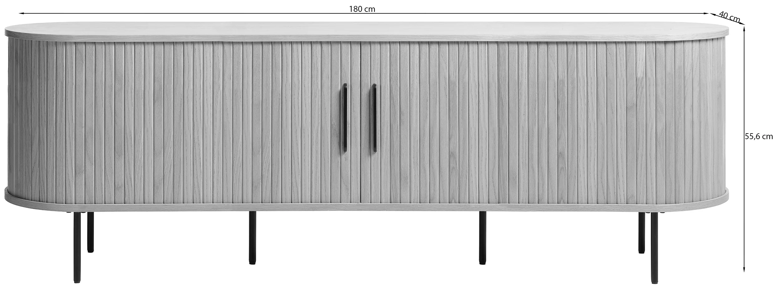 Szafka RTV Gativel 180 cm lamele dąb naturalny - Image 4