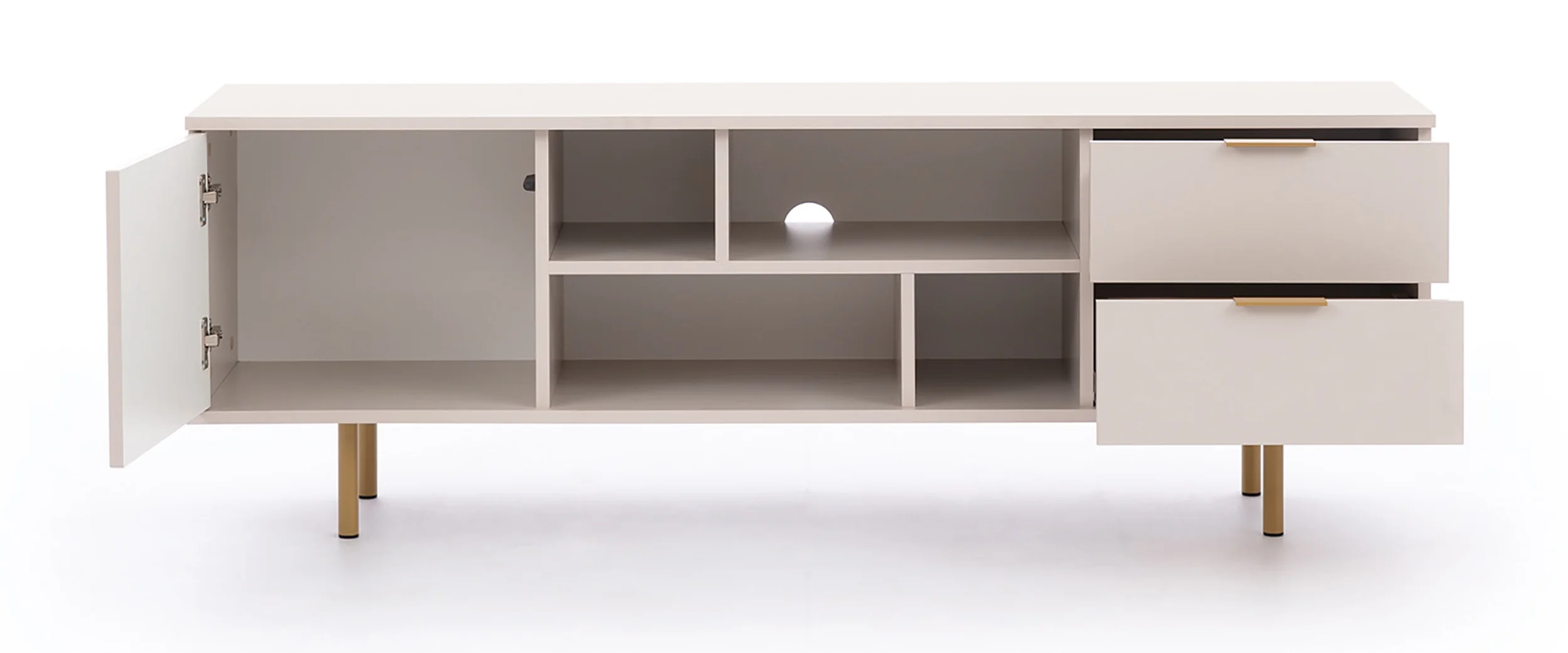 Szafka RTV Klazby 150 cm kaszmir lamele - Image 4