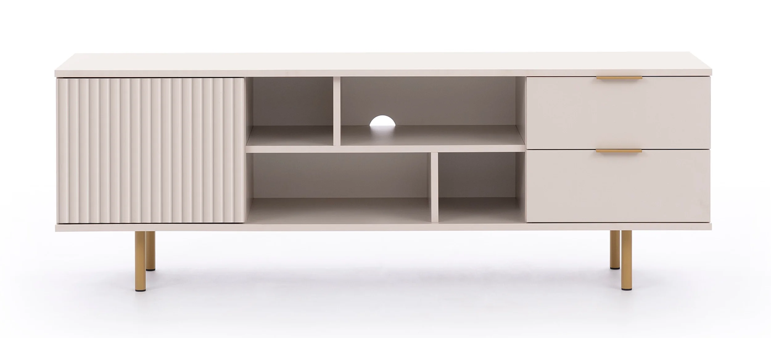 Szafka RTV Klazby 150 cm kaszmir lamele - Image 5