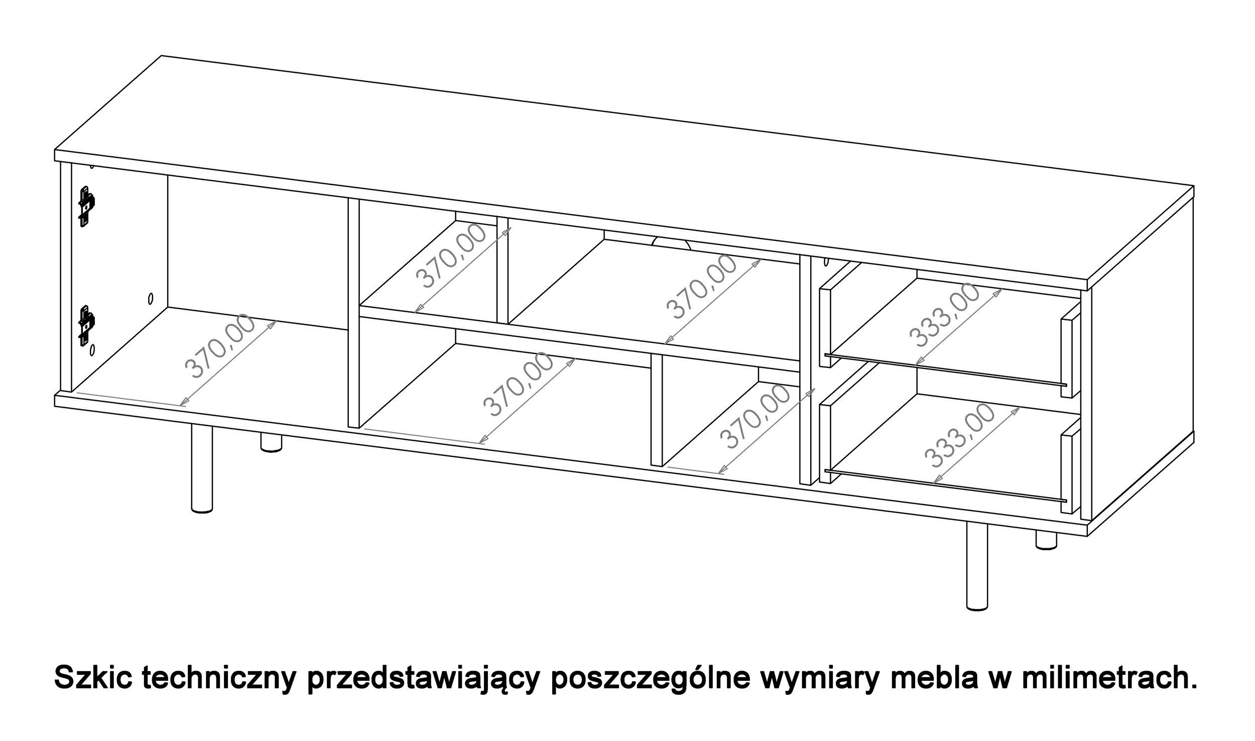 Szafka RTV Klazby 150 cm kaszmir lamele - Image 8