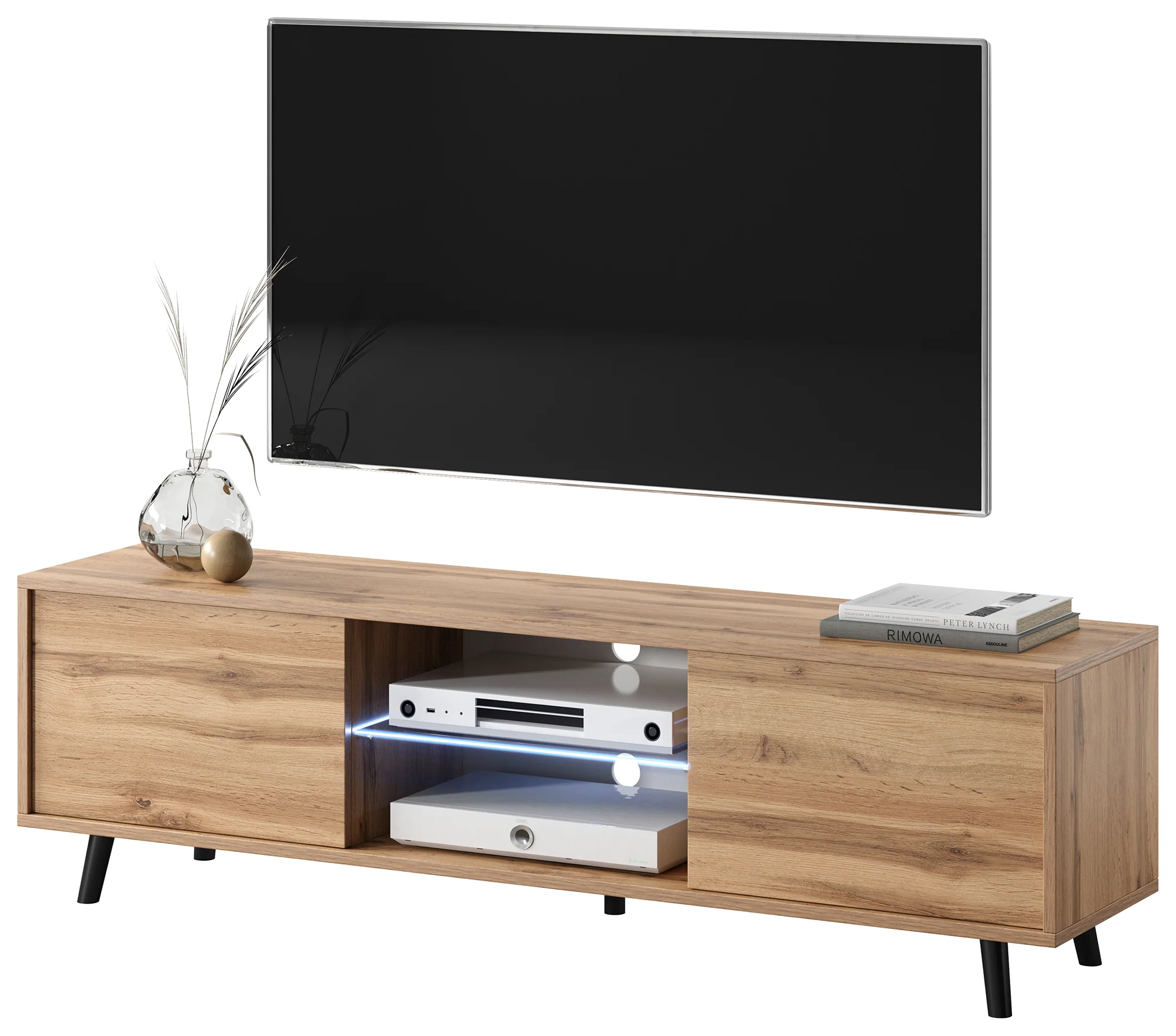Szafka RTV Lefyr 140 cm Dąb wotan - Image 2