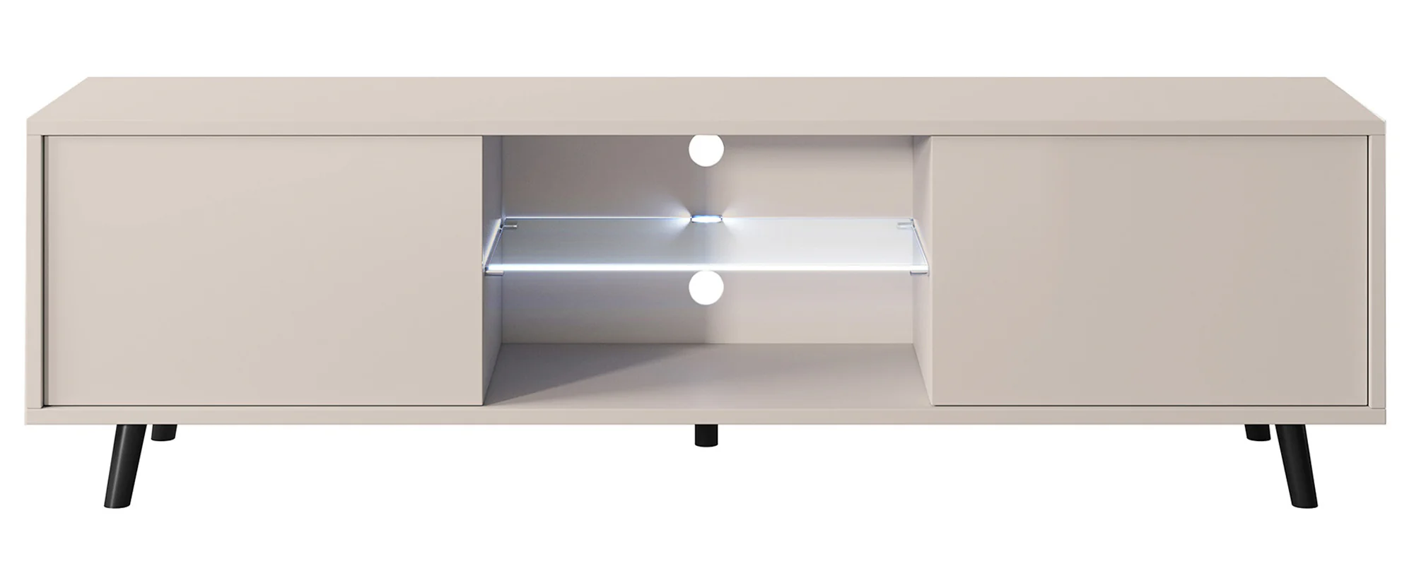 Szafka RTV Lefyr 140 cm Szary beż - Image 6