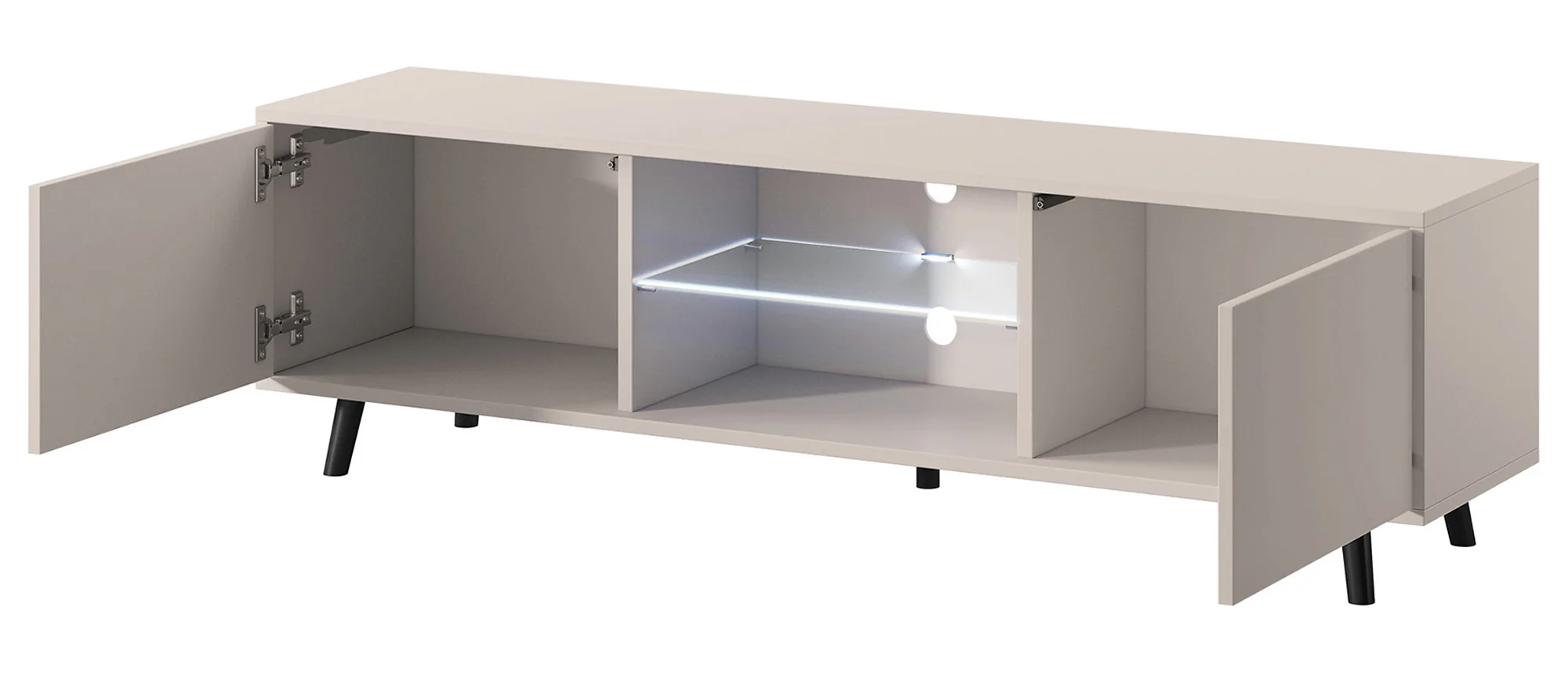 Szafka RTV Lefyr 140 cm Szary beż - Image 7