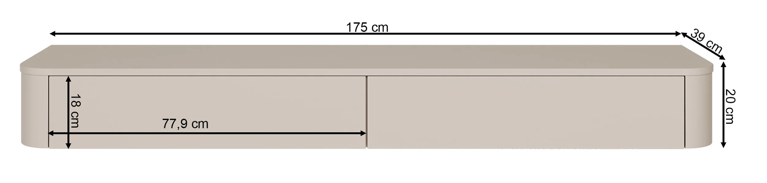 Szafka RTV Luvio Slim wisząca 175 cm kaszmir - Image 6