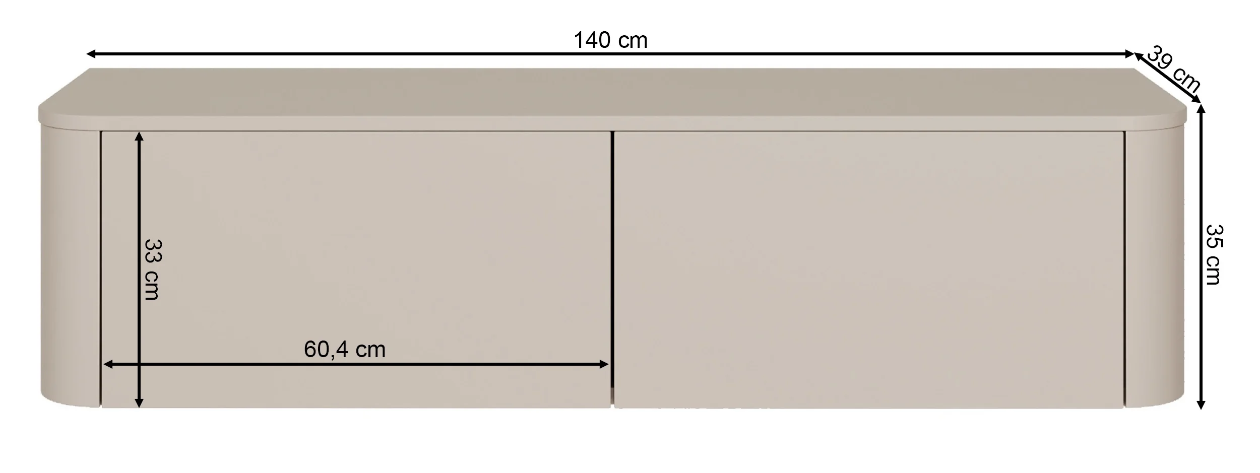 Szafka RTV Luvio wisząco-stojąca 140 cm kaszmir - Image 10