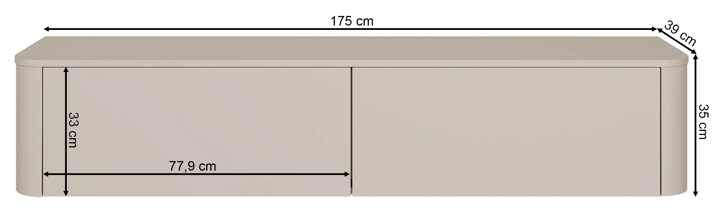 Szafka RTV Luvio wisząco-stojąca 175 cm kaszmir - Image 10