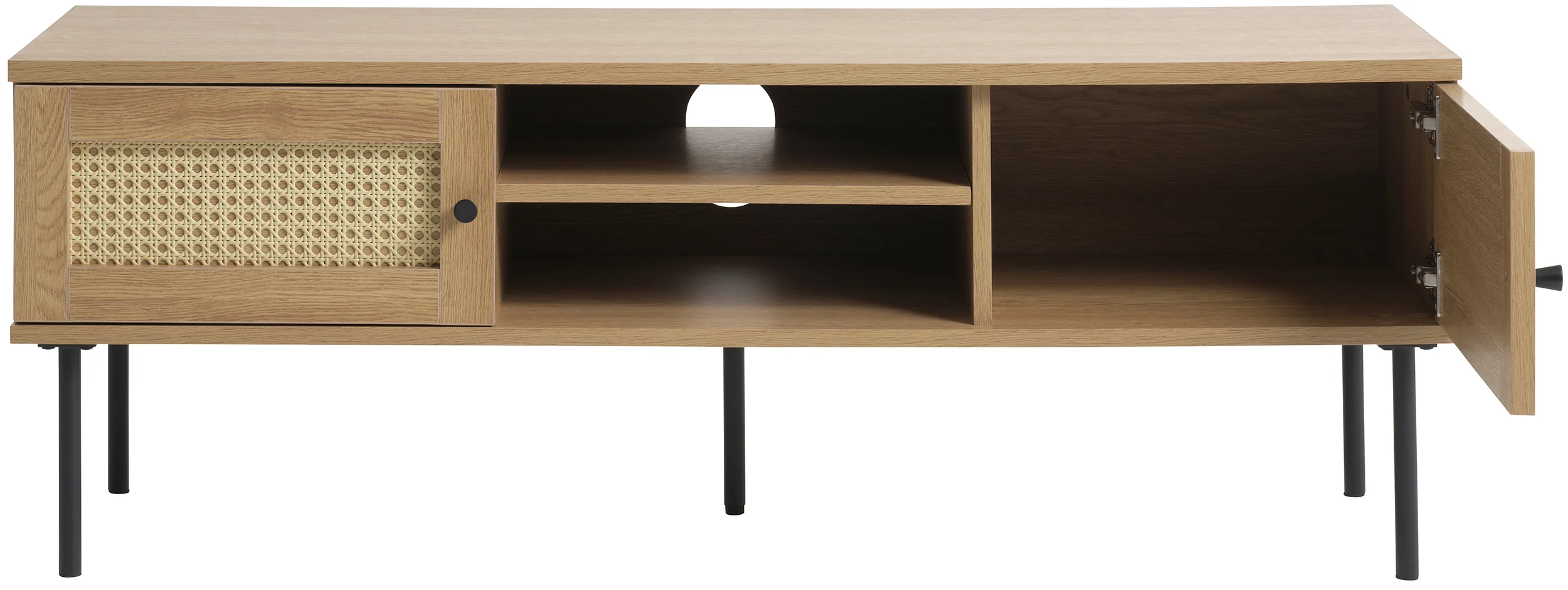 Szafka RTV Mogest 120 cm beżowa plecionka boho - Image 4