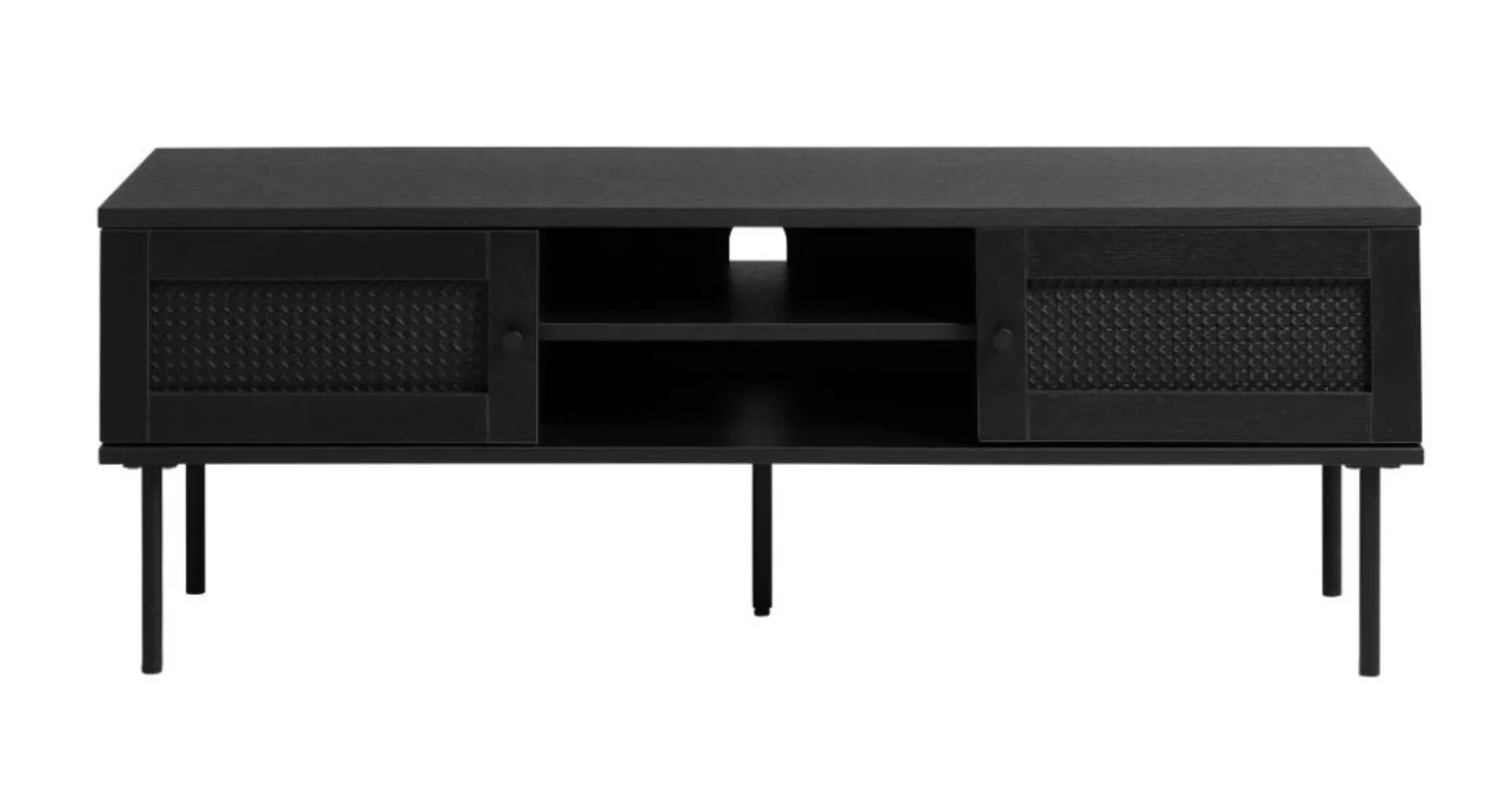 Szafka RTV Mogest 120 cm czarna plecionka boho - Image 9