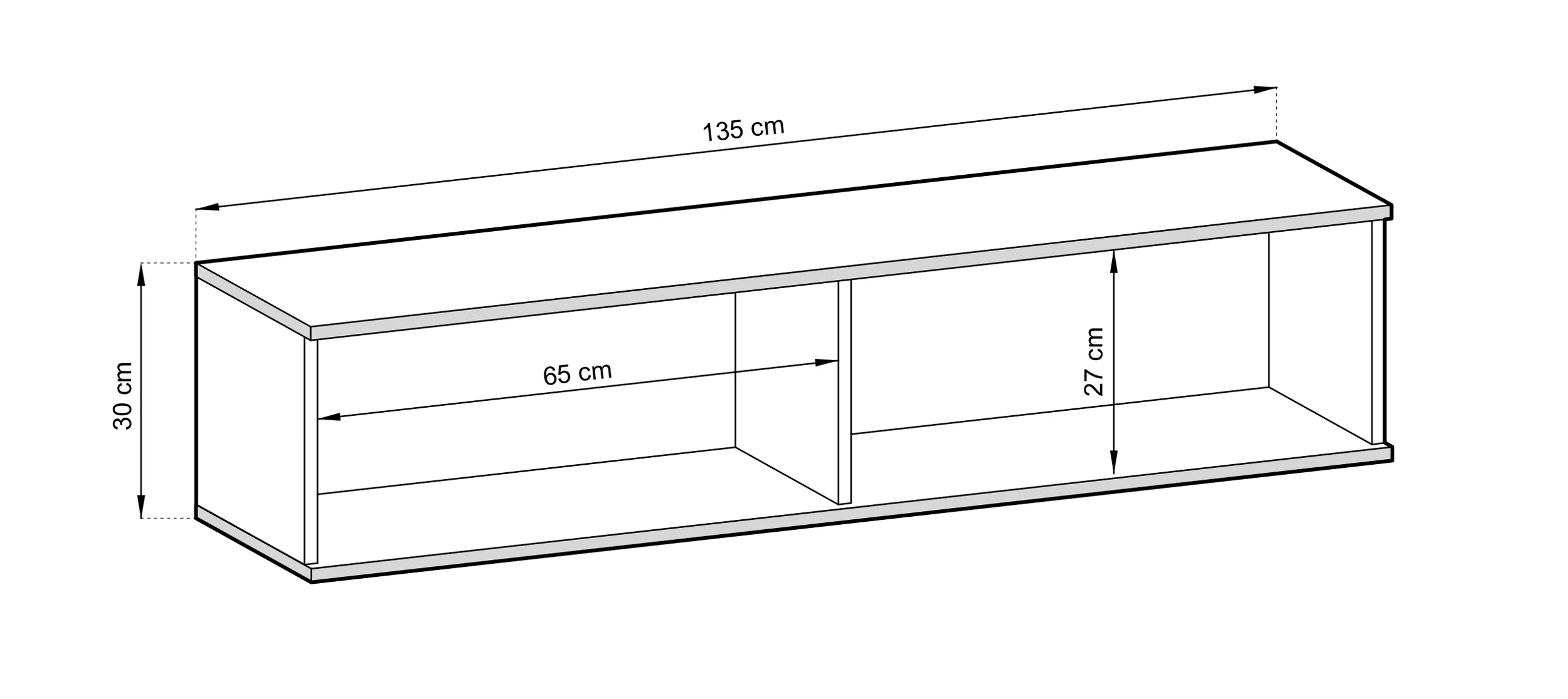 Szafka RTV Mucalma 135 cm biała ze złotymi wstawkami - Image 3