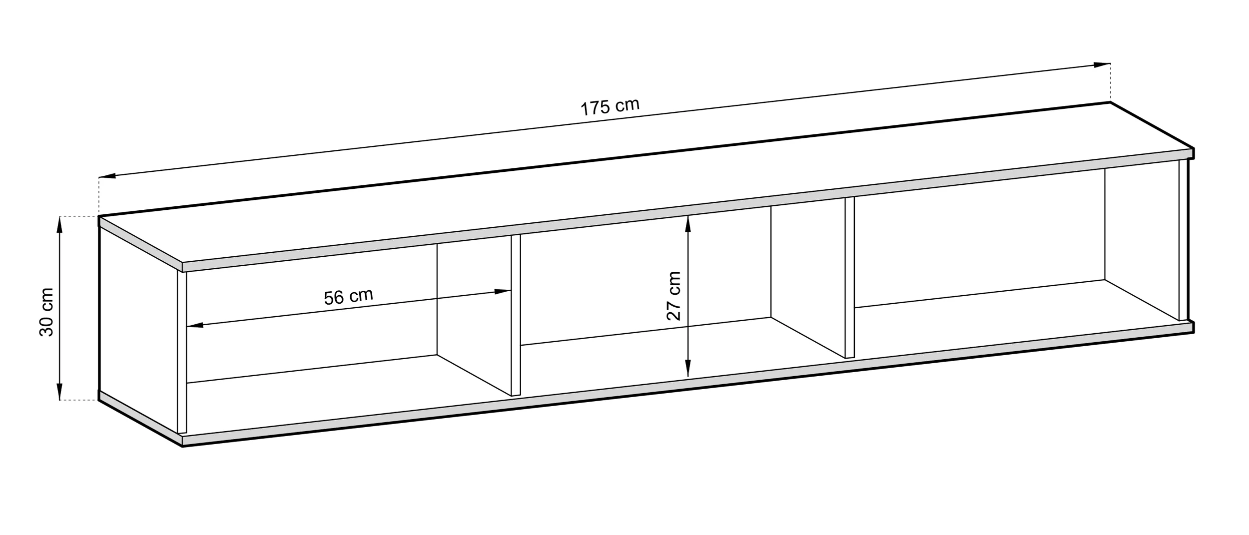 Szafka RTV Mucalma 175 cm czarna ze złotymi wstawkami lamele - Image 3