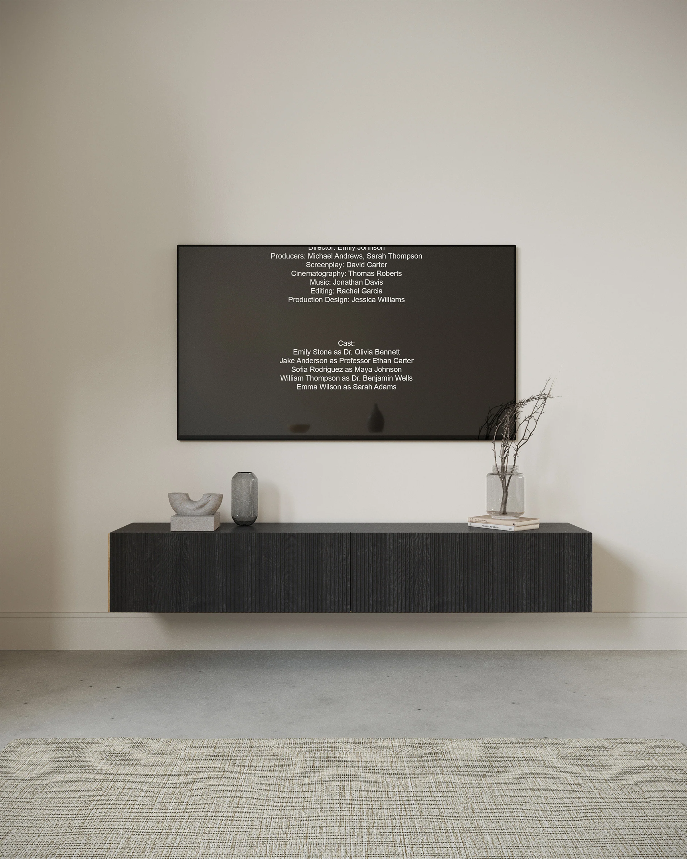 Szafka RTV Nolie 175 cm wisząca Jesion Portland Czarny - Image 4