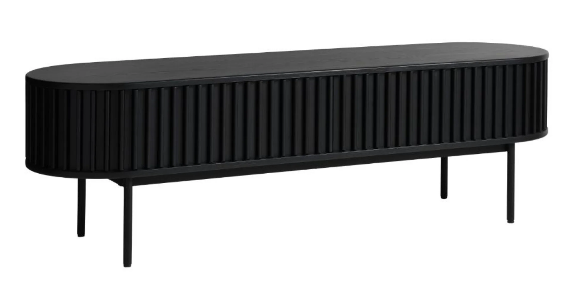 Szafka RTV Ovitties 160 cm czarne lamele - Image 6