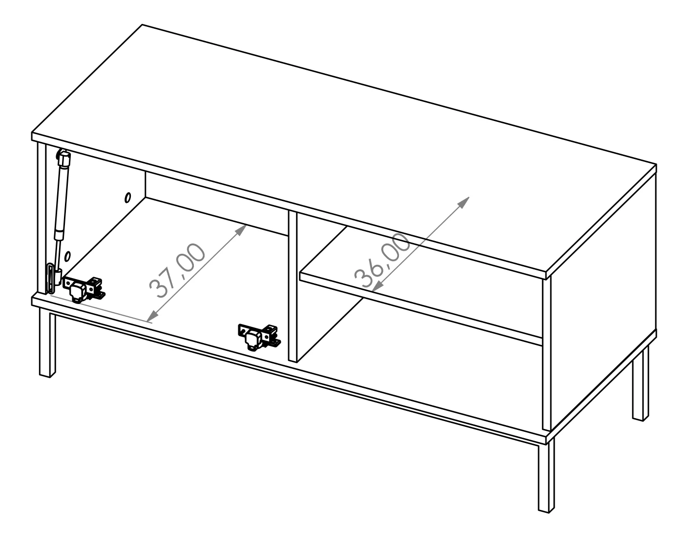Szafka RTV Perila 100 cm hikora - Image 6