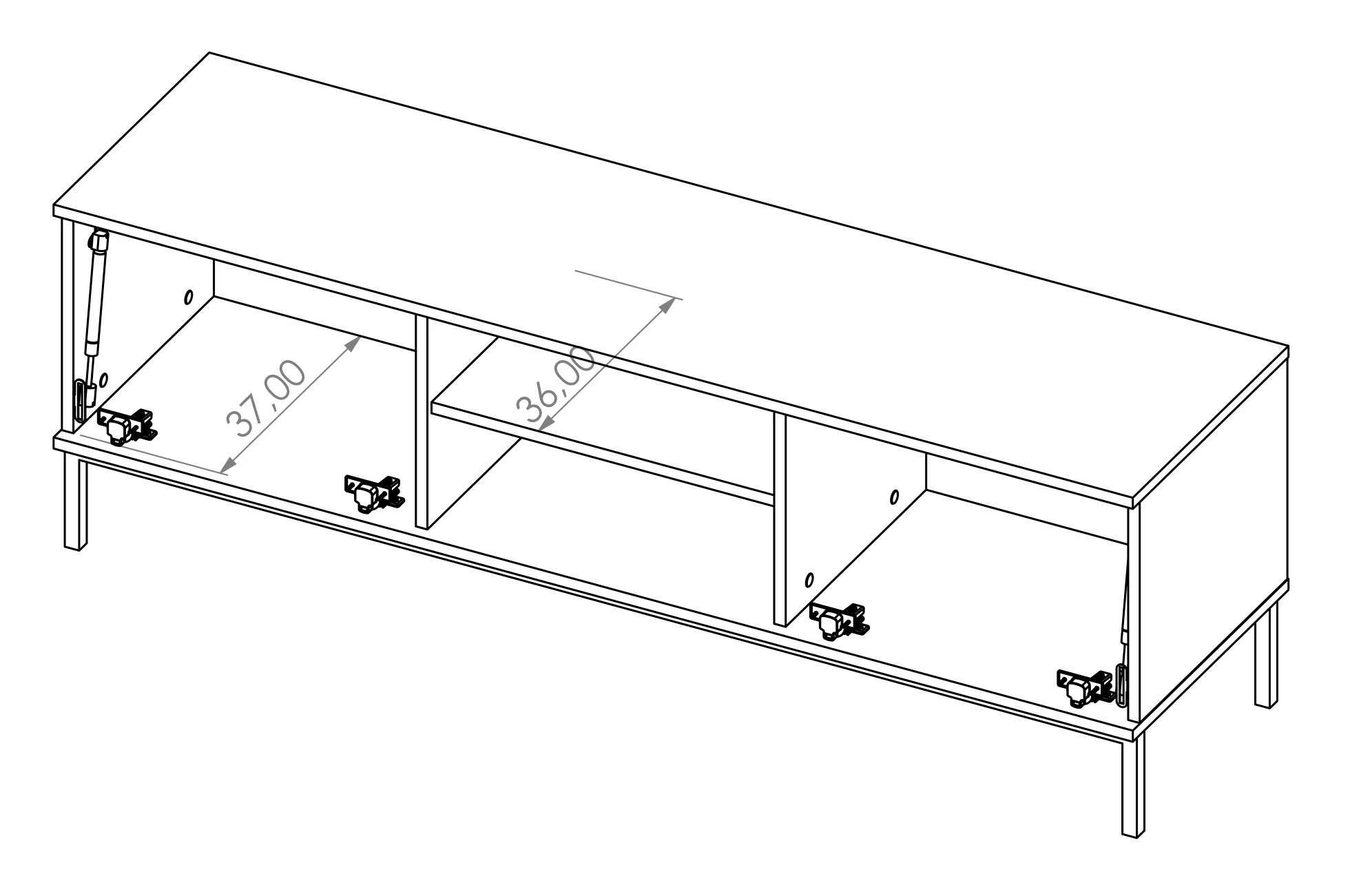 Szafka RTV Perila 150 cm czarna - Image 6