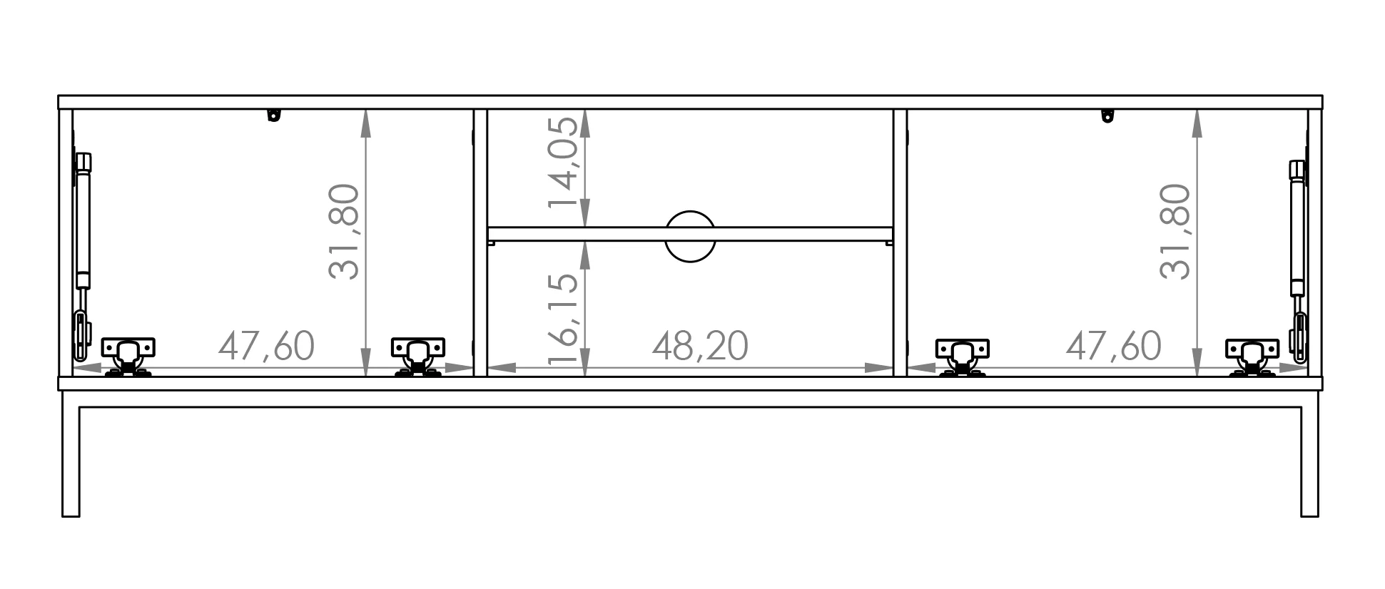 Szafka RTV Perila 150 cm czarna - Image 7