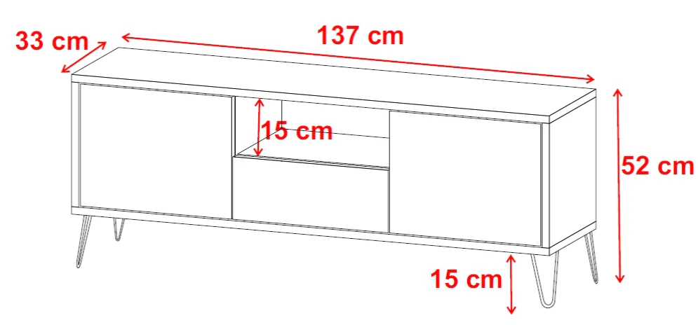 Szafka RTV Ploystea 137 cm Dąb Wotan / Biały z oświetleniem - Image 8