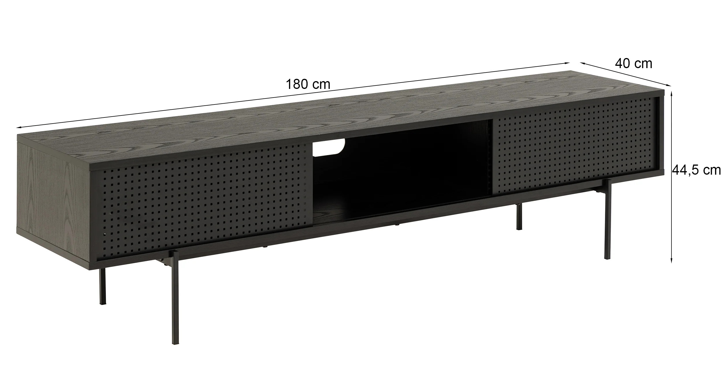 Szafka RTV Santov 180 cm czarna - Image 10