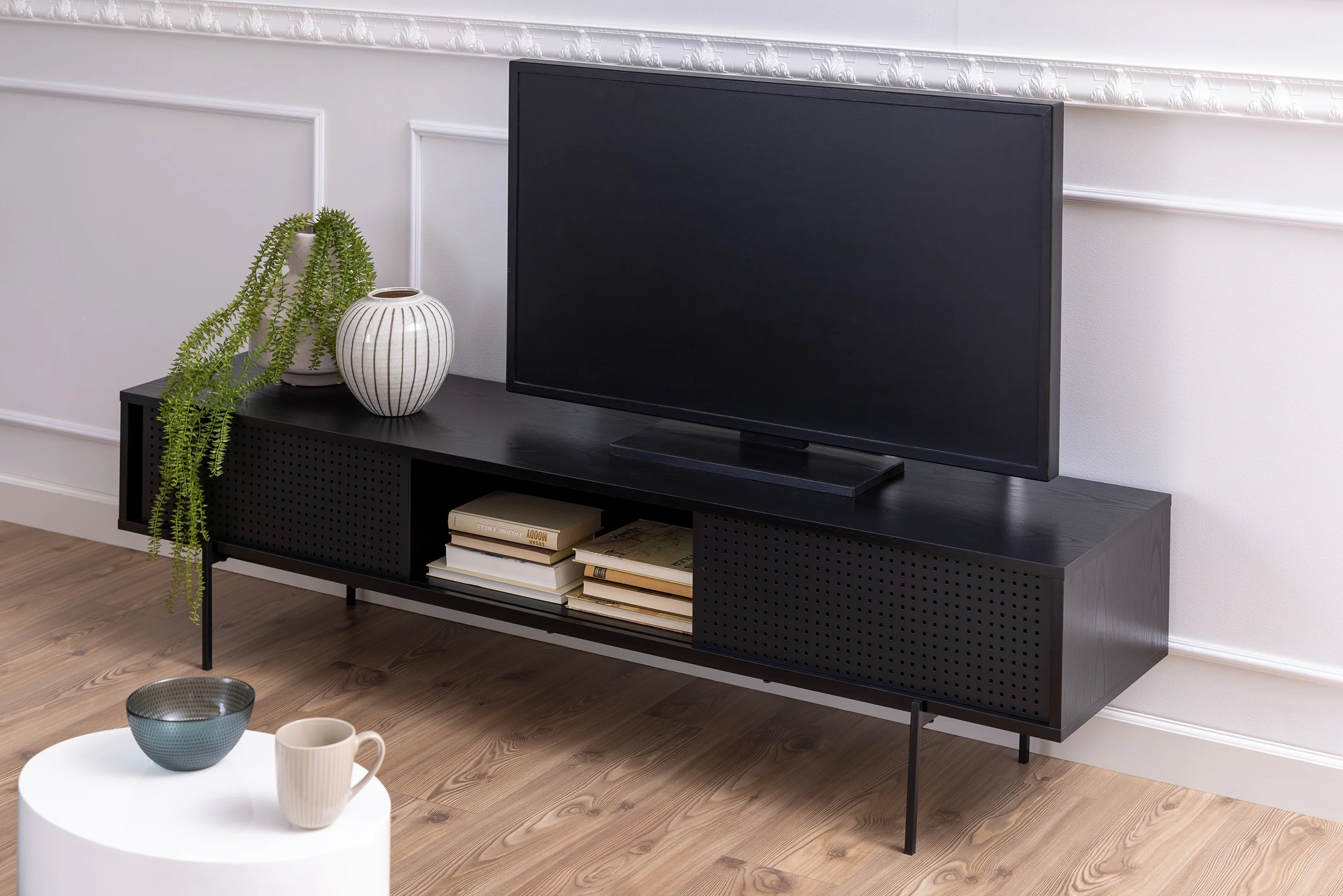 Szafka RTV Santov 180 cm czarna - Image 3