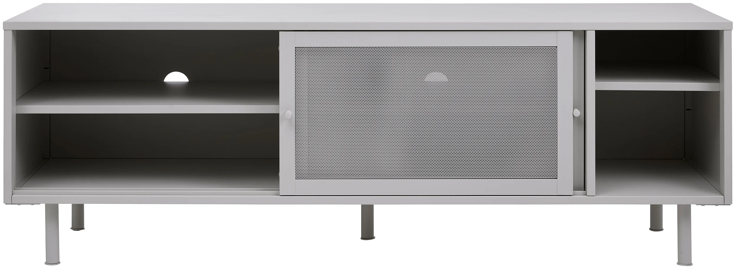 Szafka RTV Sonaves 160 cm metalowa z przesuwnymi drzwiami szara - Image 3