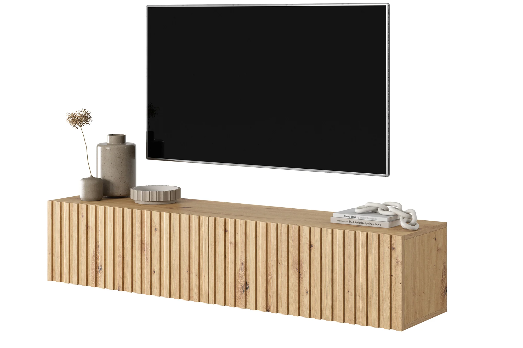 Szafka RTV Telire 138,6 cm dąb artisan lamele - Image 4