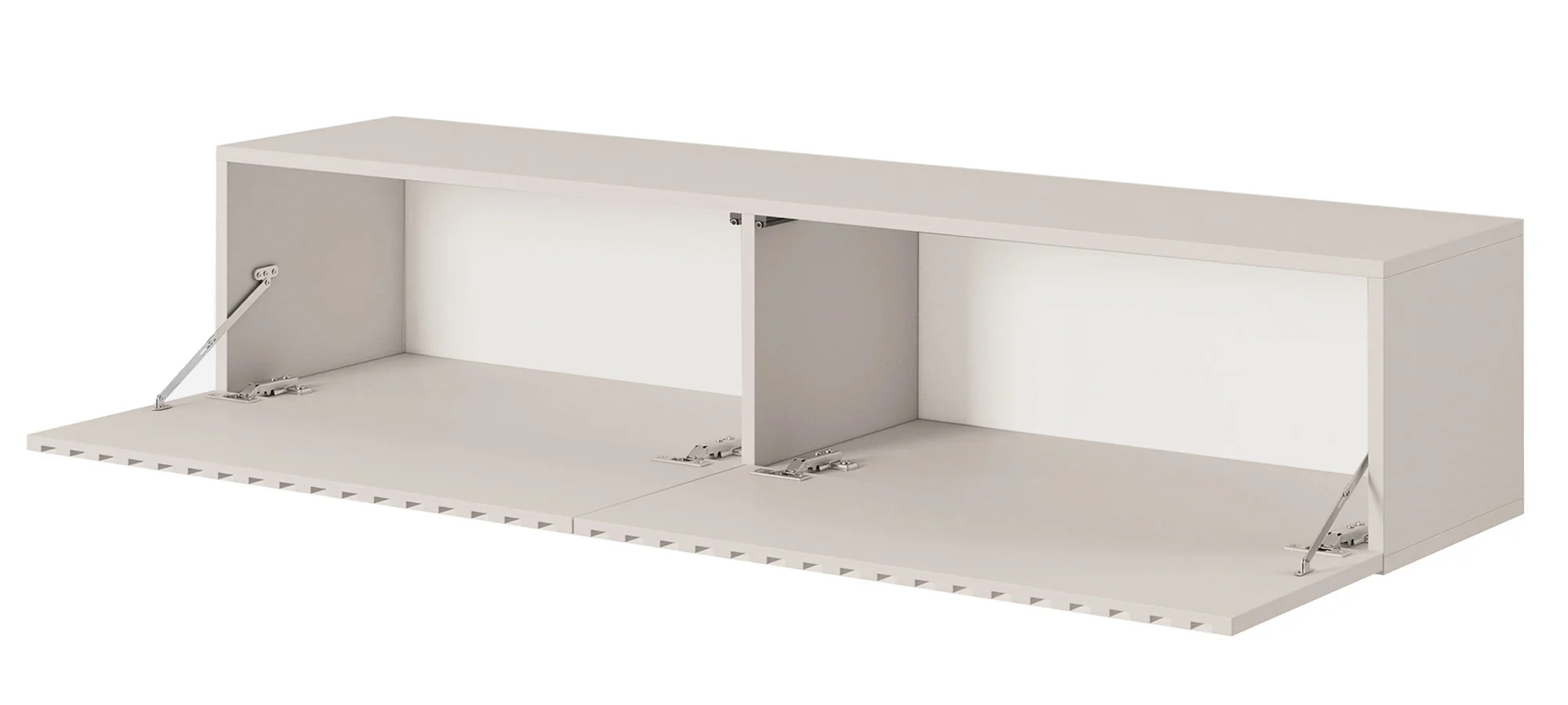 Szafka RTV Telire 138,6 cm Szary beż z lamelowym frontem - Image 3