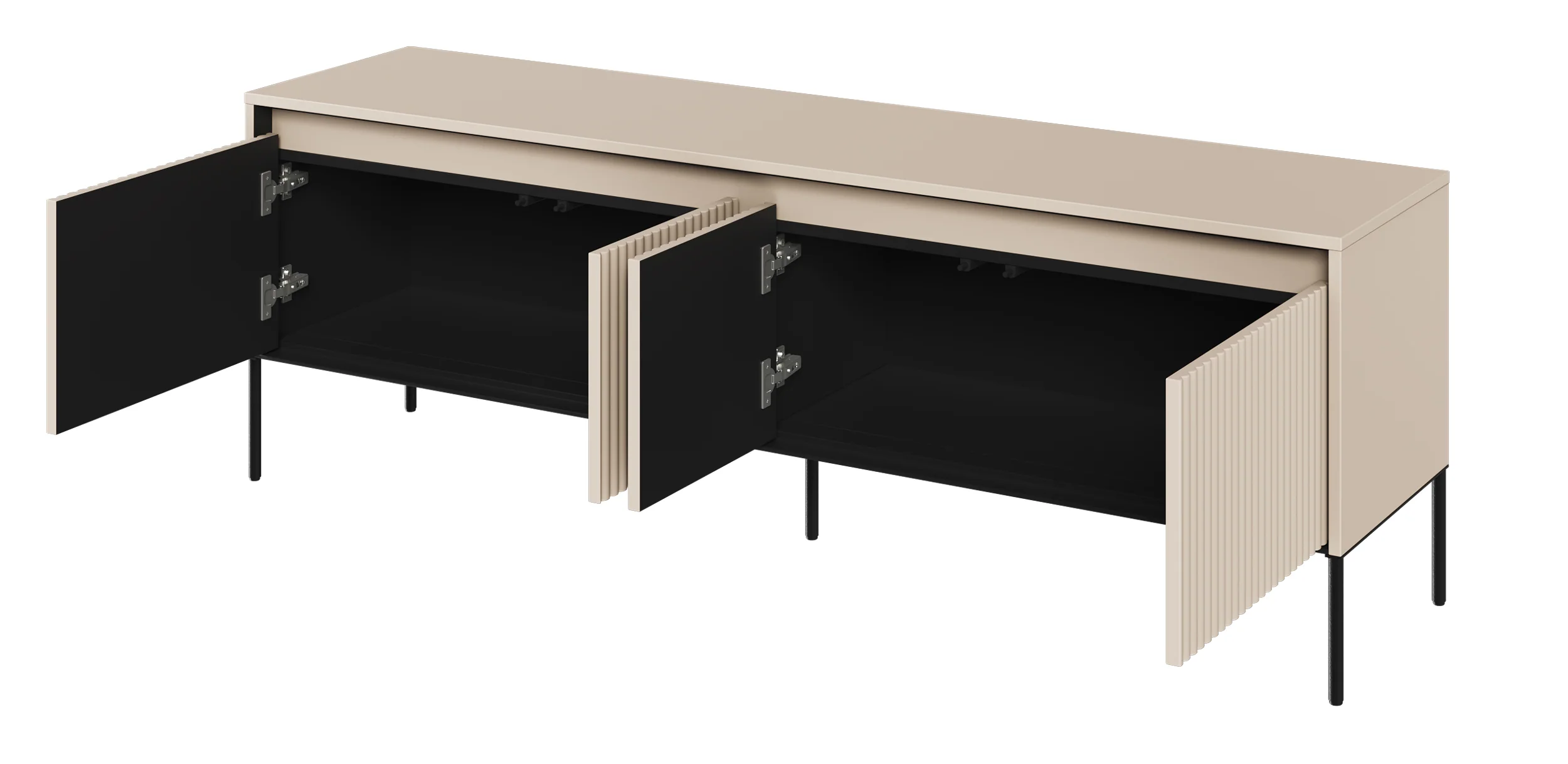Szafka RTV Trend 167 cm z LED Beżowa - Image 4