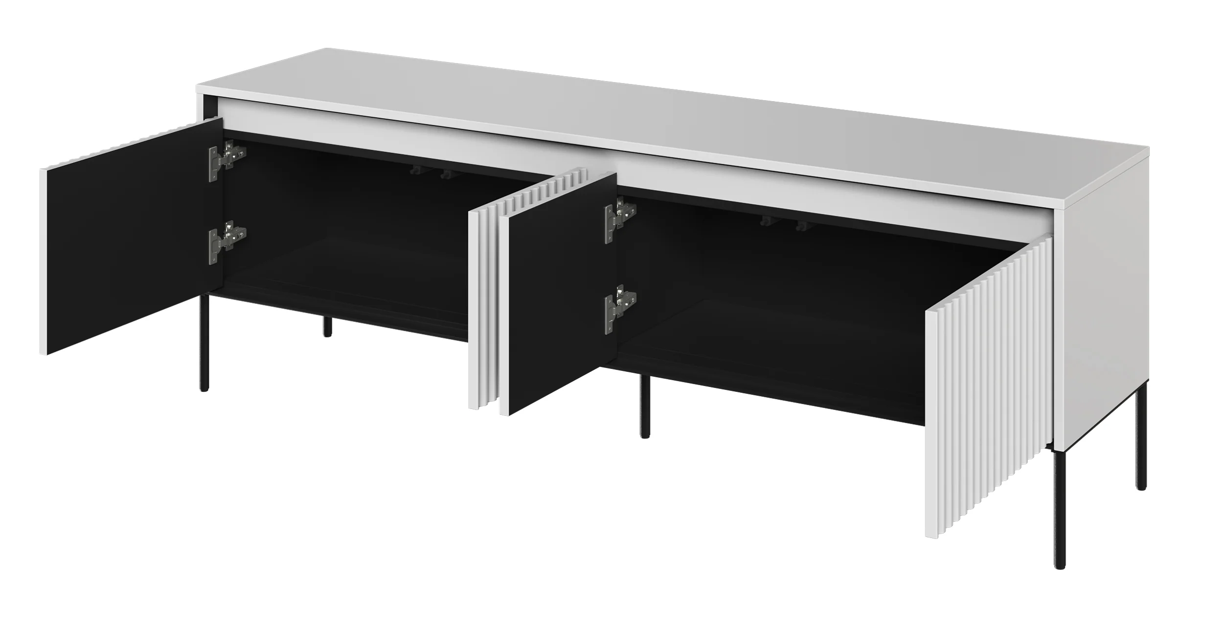 Szafka RTV Trend 167 cm z LED Biała - Image 2