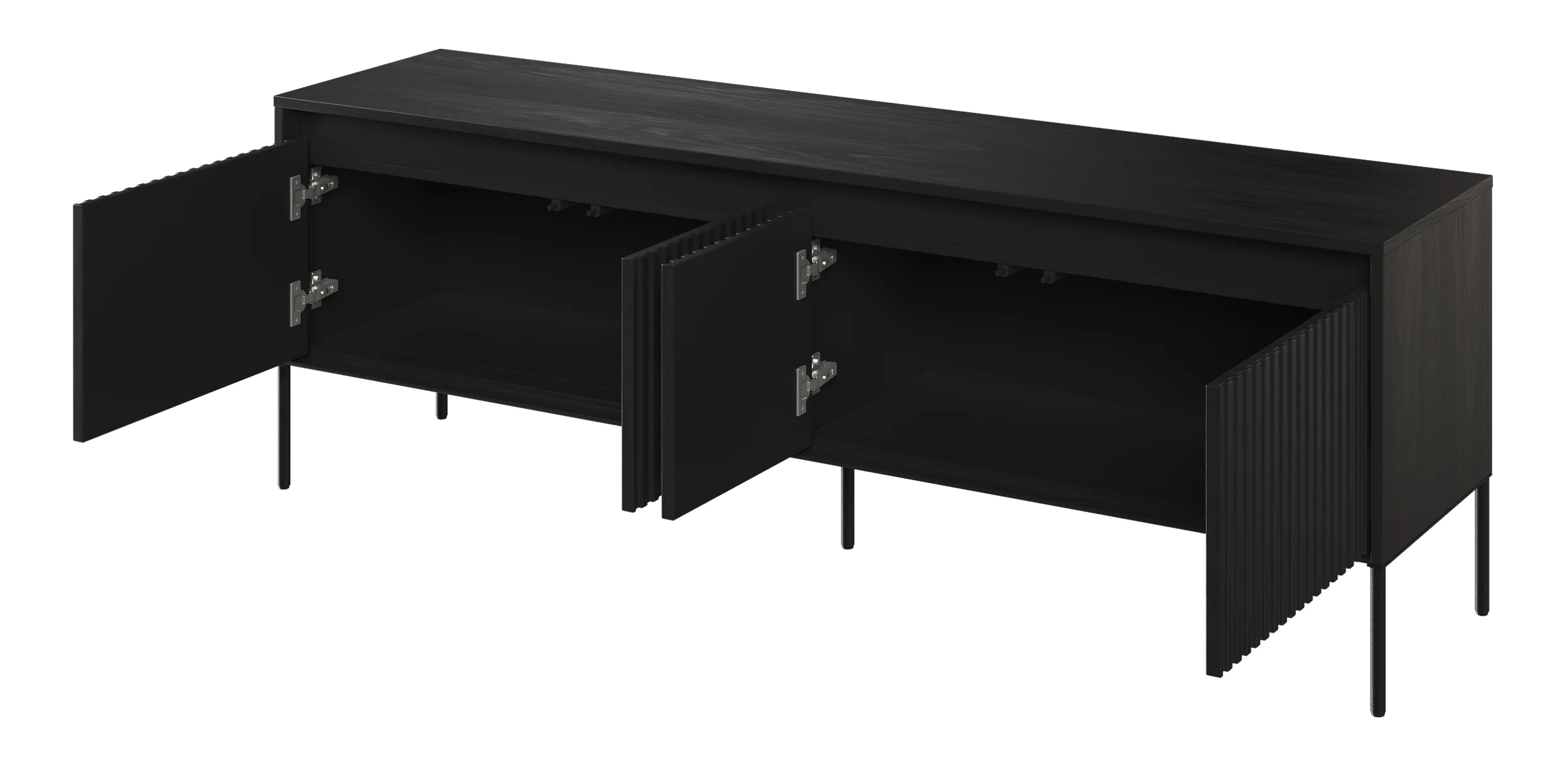 Szafka RTV Trend 167 cm z LED Czarna - Image 4
