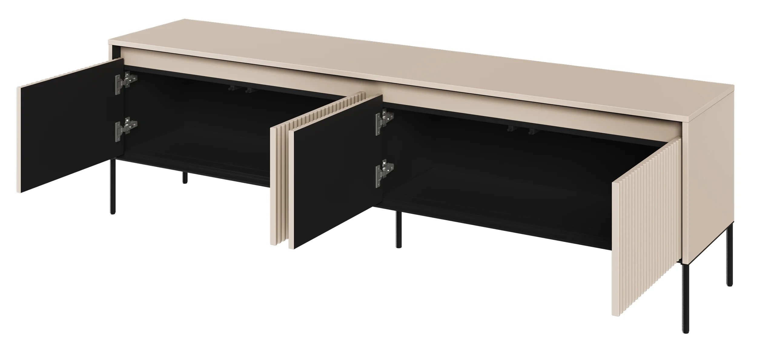 Szafka RTV Trend 193 cm z LED Beżowa - Image 3