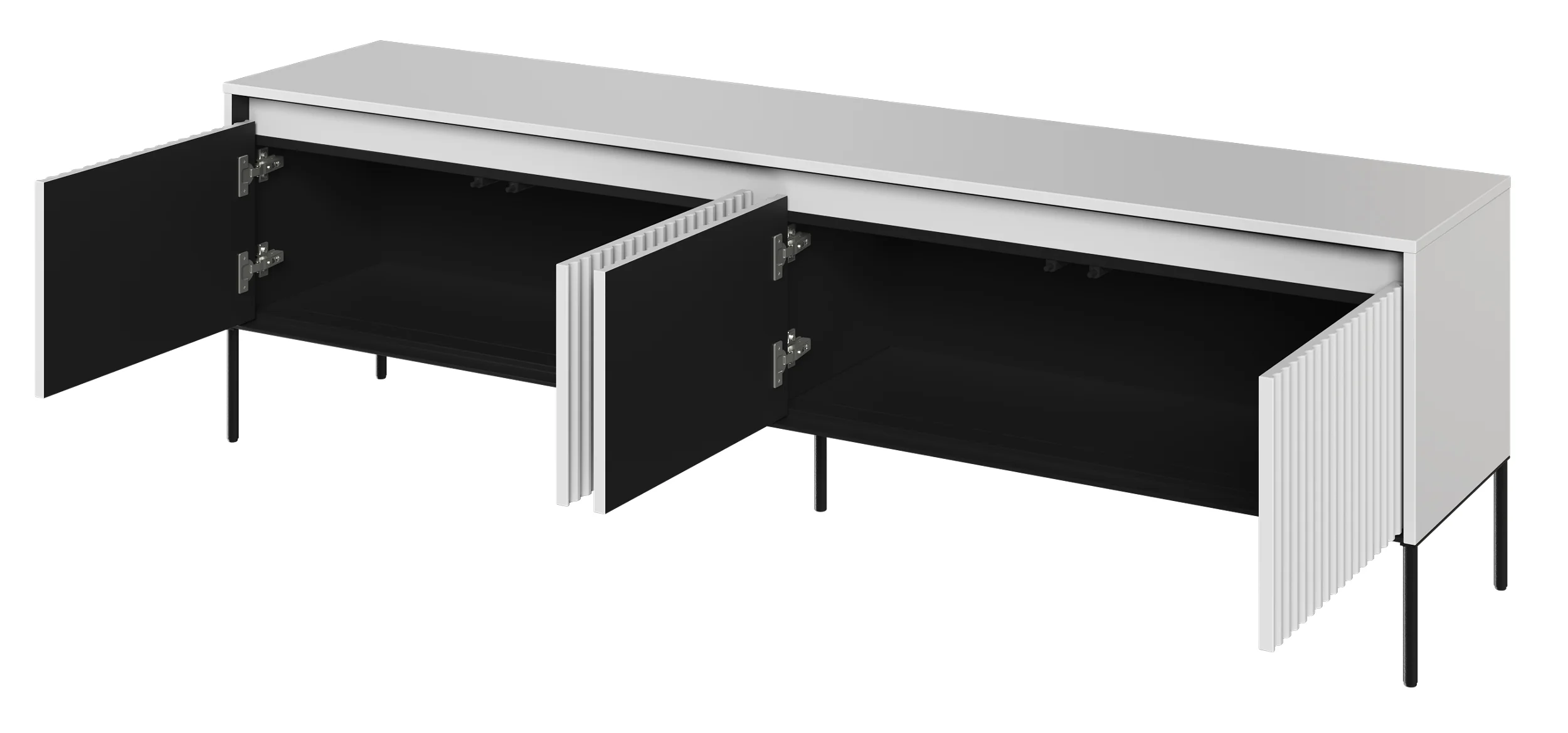 Szafka RTV Trend 193 cm z LED Biała - Image 4