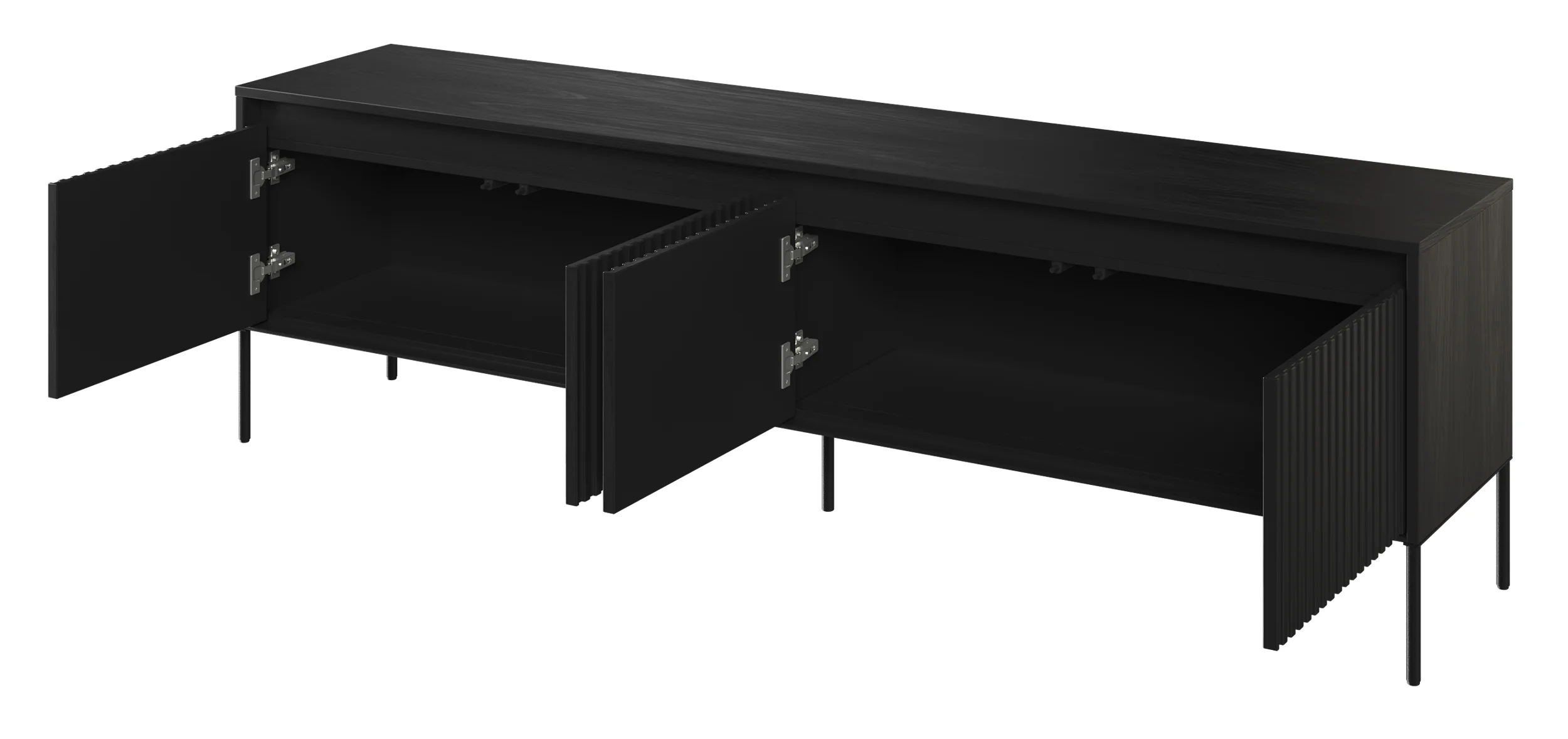 Szafka RTV Trend 193 cm z LED Czarna - Image 3
