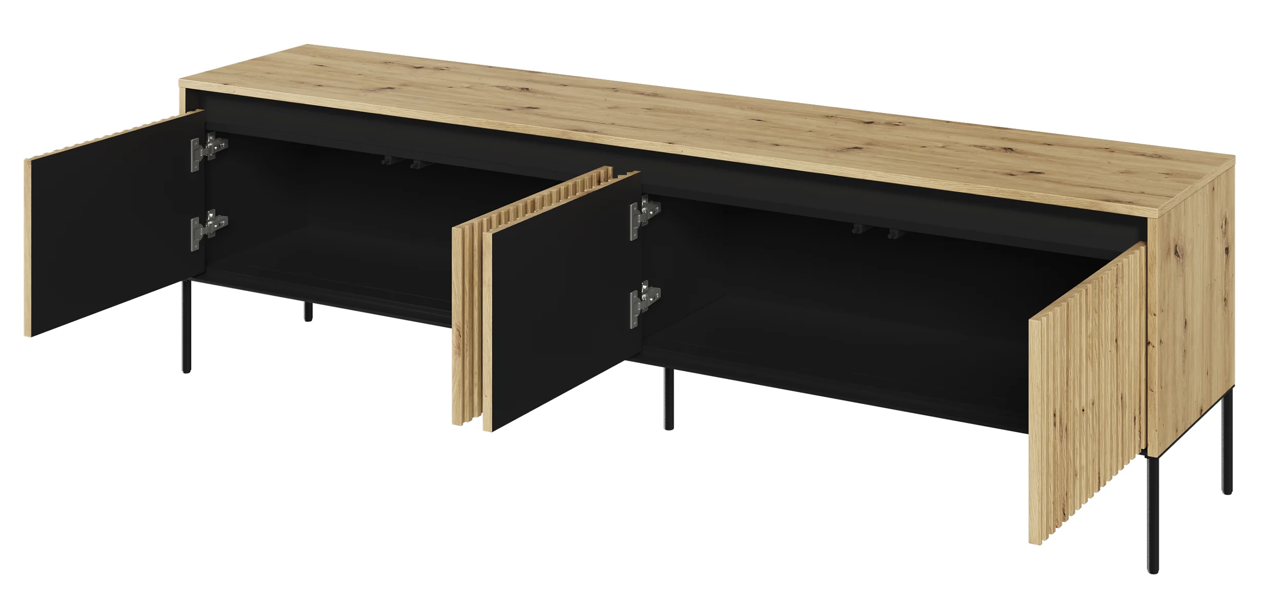 Szafka RTV Trend 193 cm z LED Dąb artisan - Image 3