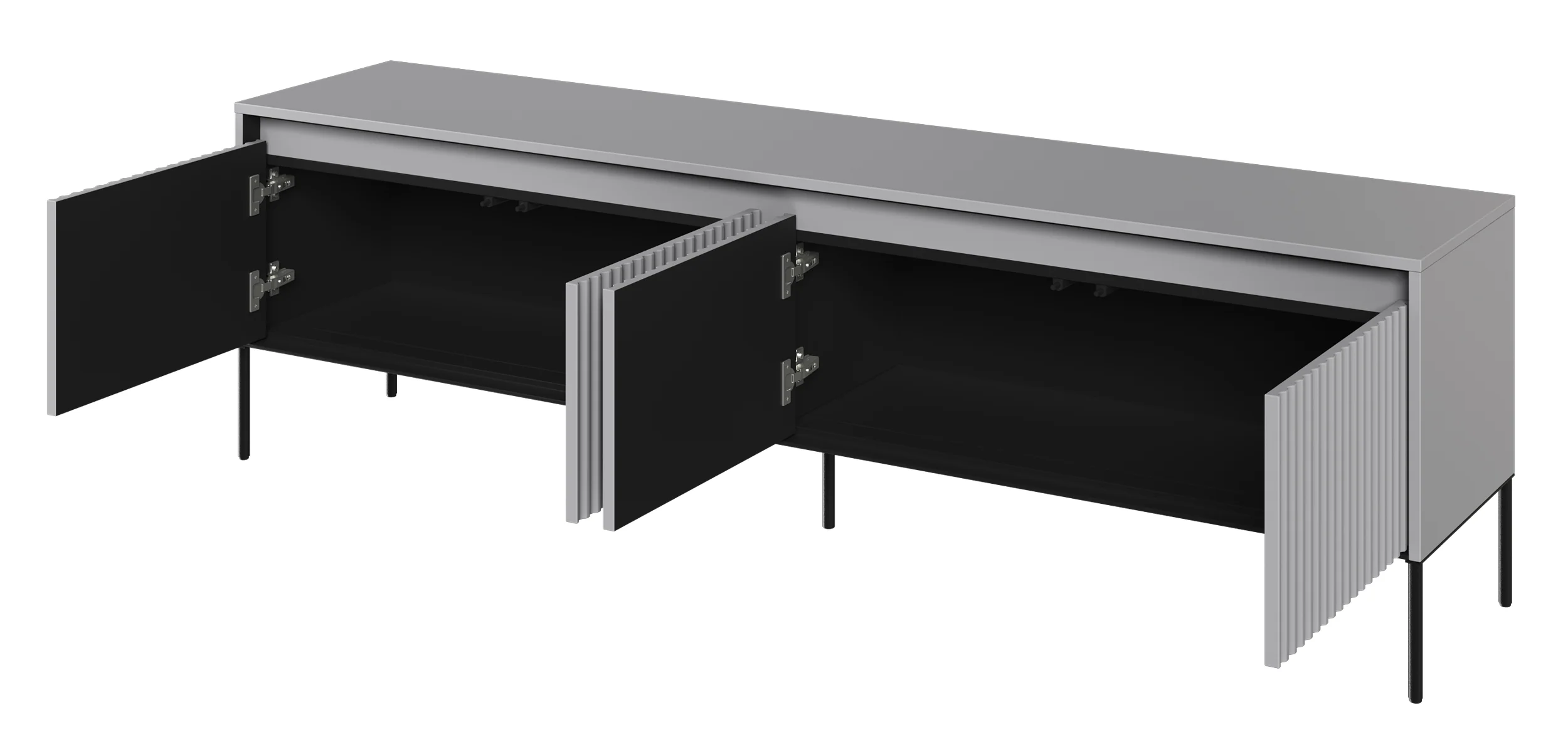 Szafka RTV Trend 193 cm z LED Szara - Image 2