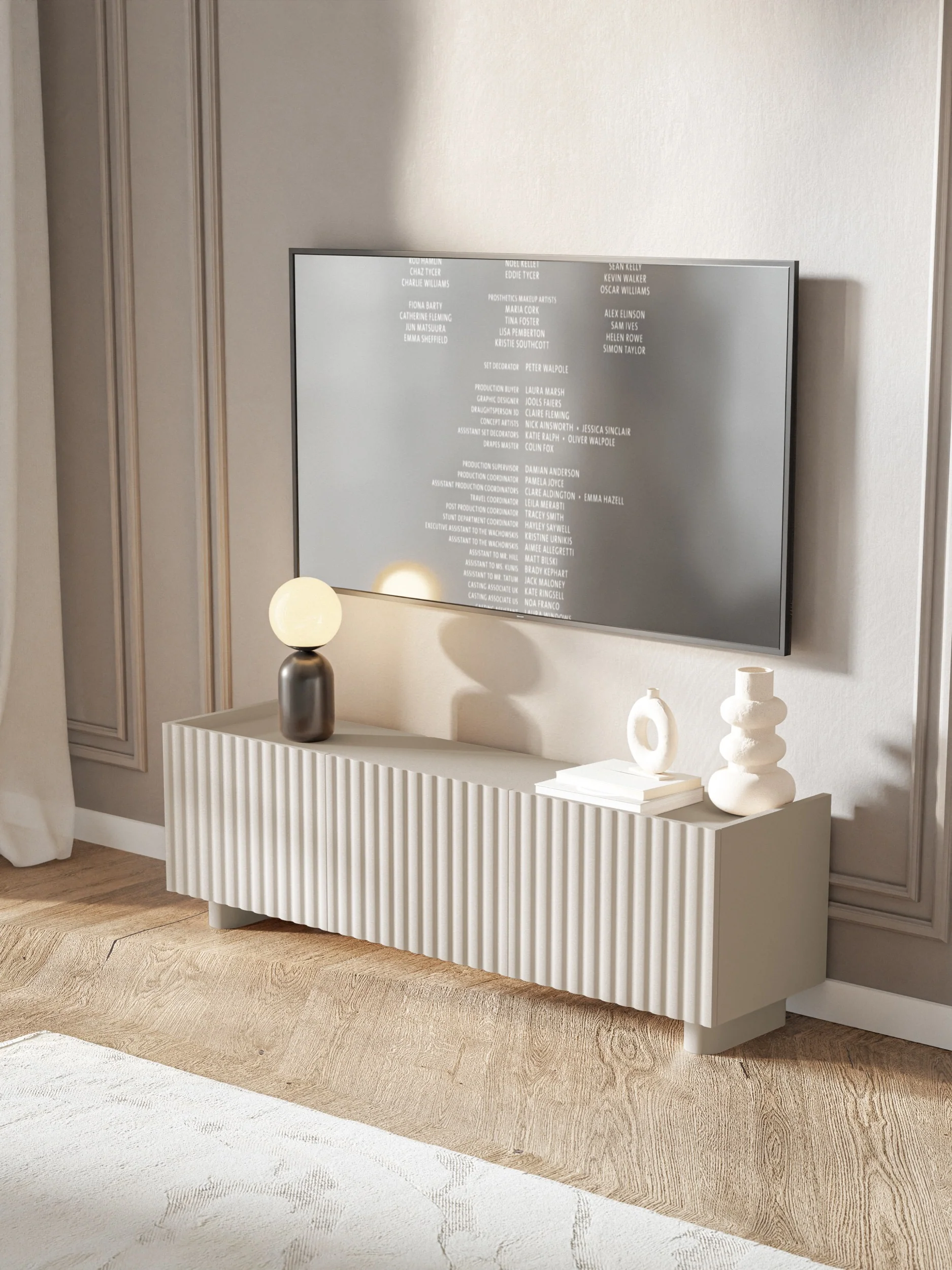 Szafka RTV trzydrzwiowa Fiorra 144 cm kaszmir - Image 5