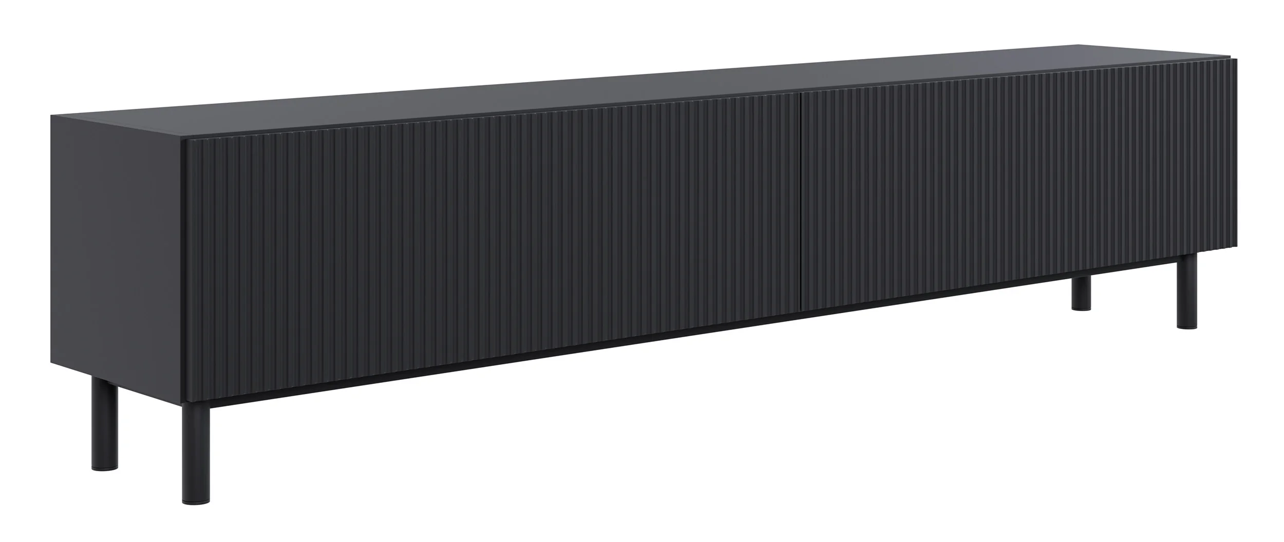 Szafka RTV Veldio New z frezowanym frontem 175 cm czarna - Image 6