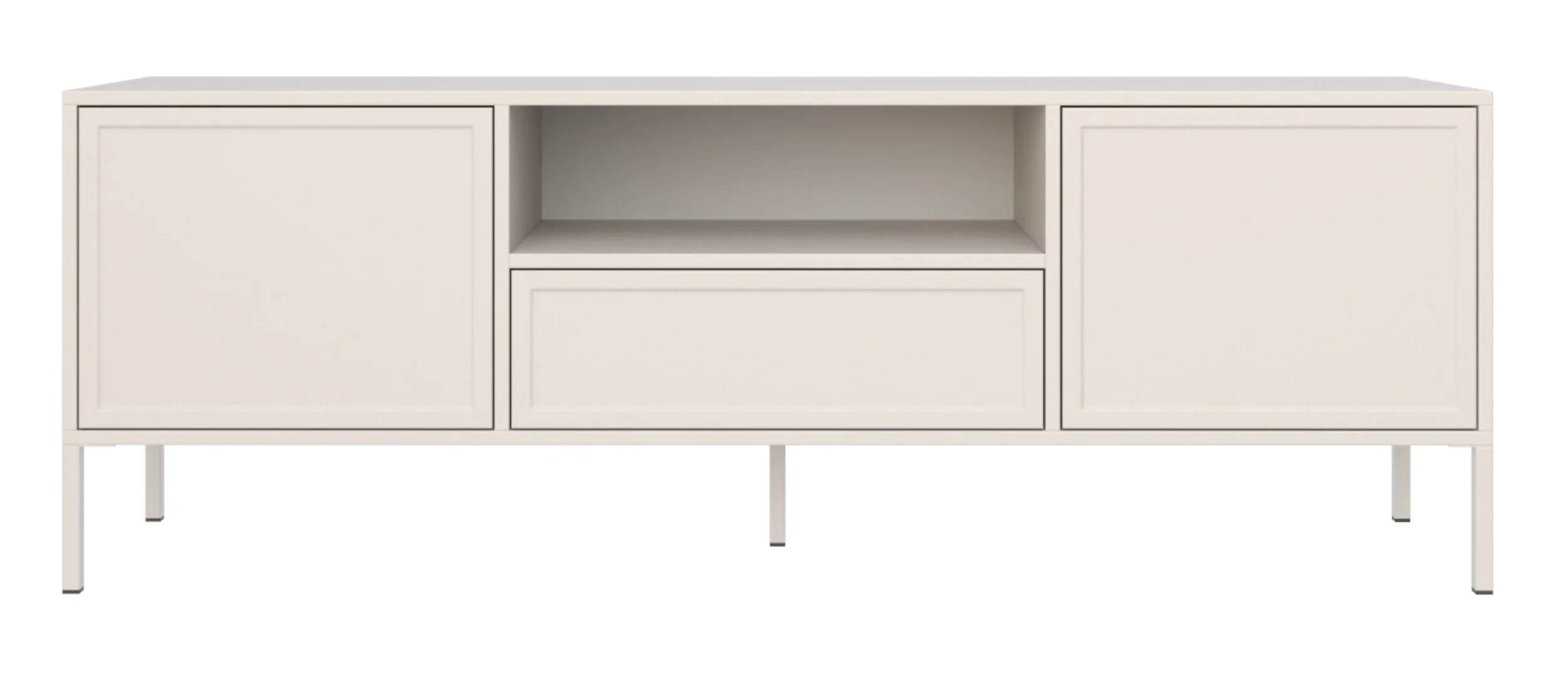 Szafka RTV Velveto dwudrzwiowa z szufladą i wnęką 160 cm kaszmir - Image 6