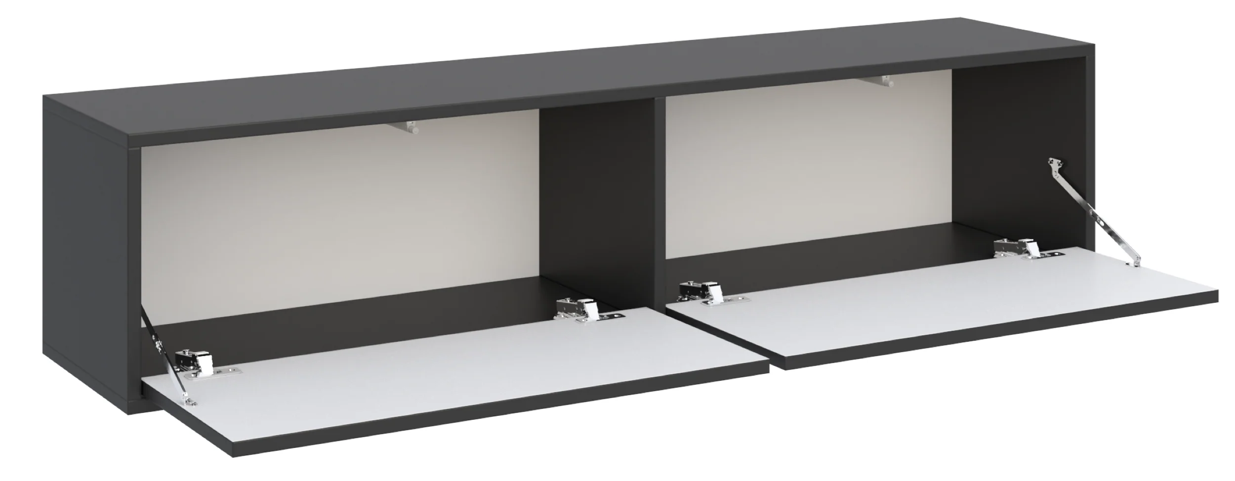 Szafka RTV Velveto wisząca z dwiema klapami 140 cm czarny - Image 3