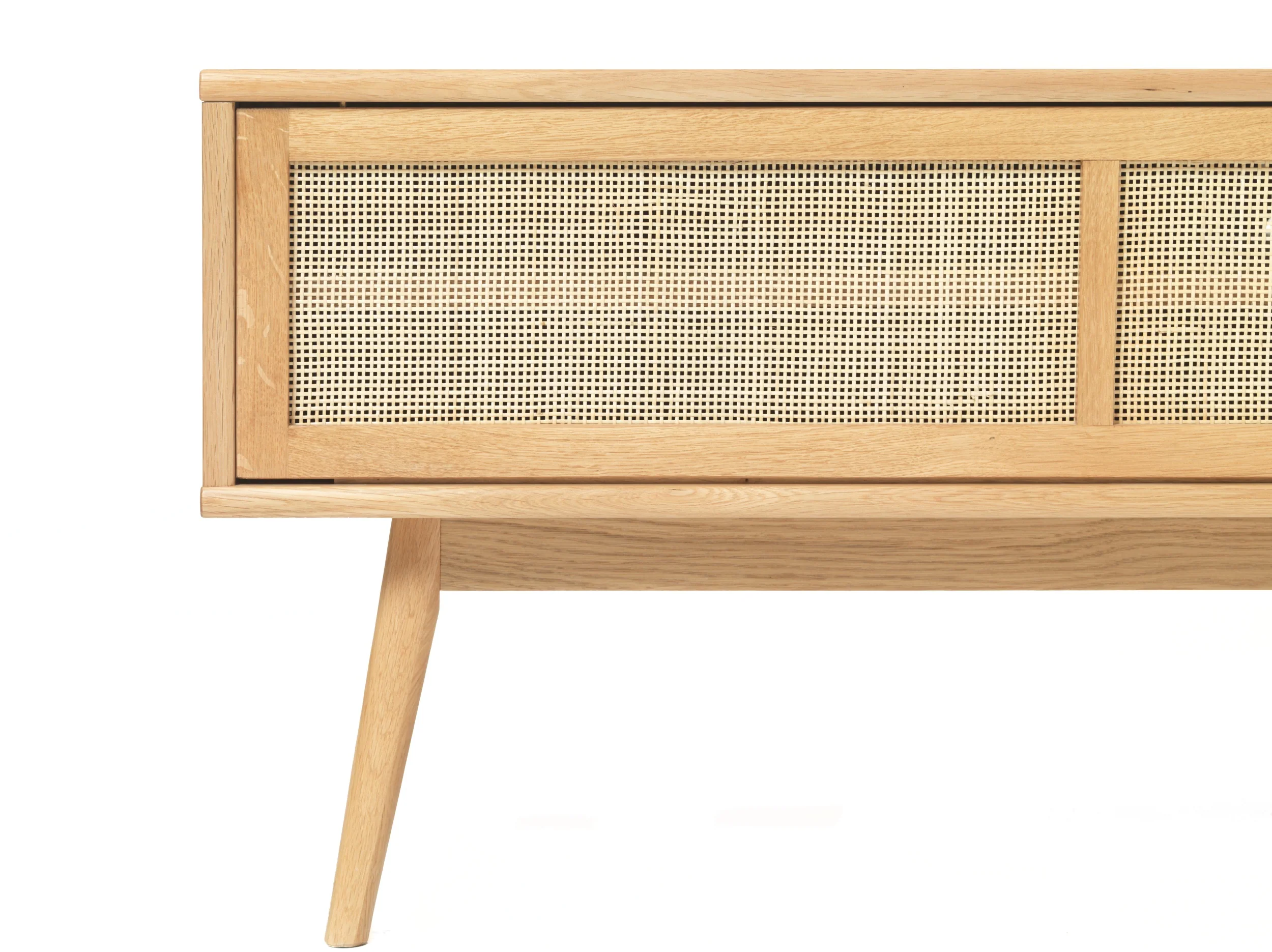 Szafka RTV Visimmy 150 cm dąb/plecionka - Image 3