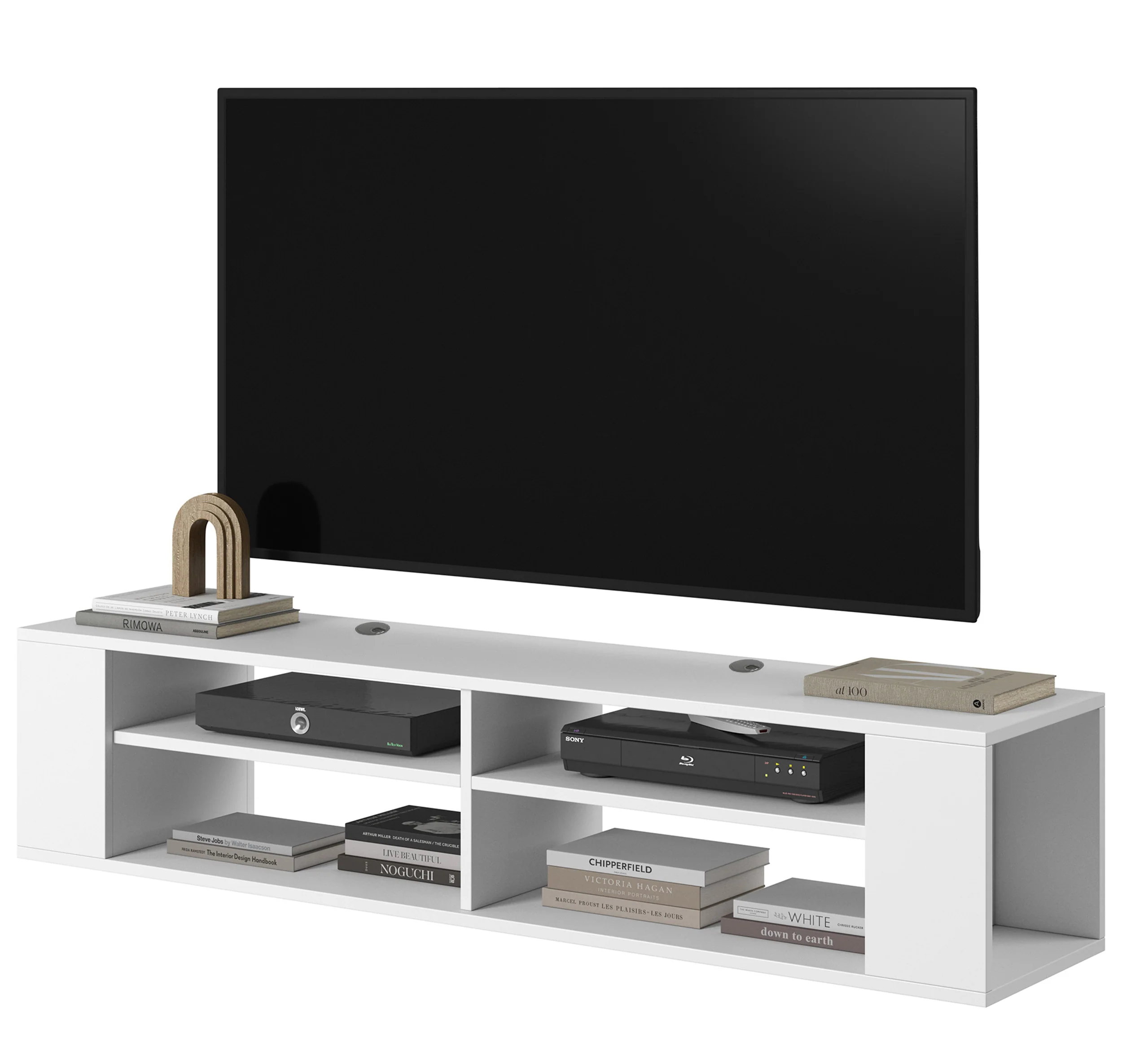 Szafka RTV Wall 140 cm Biały - Image 2