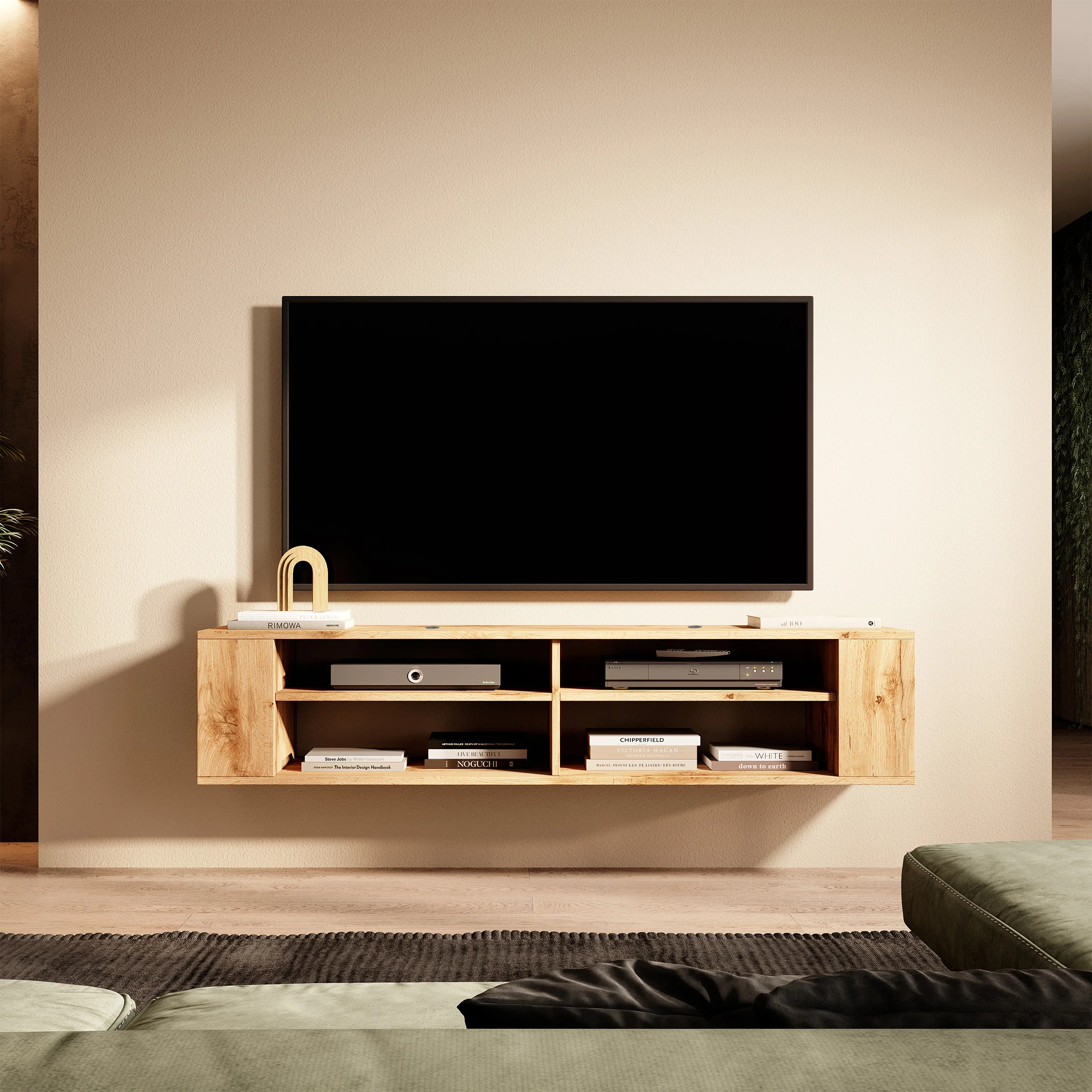 Szafka RTV Wall 140 cm Dąb wotan - Image 5