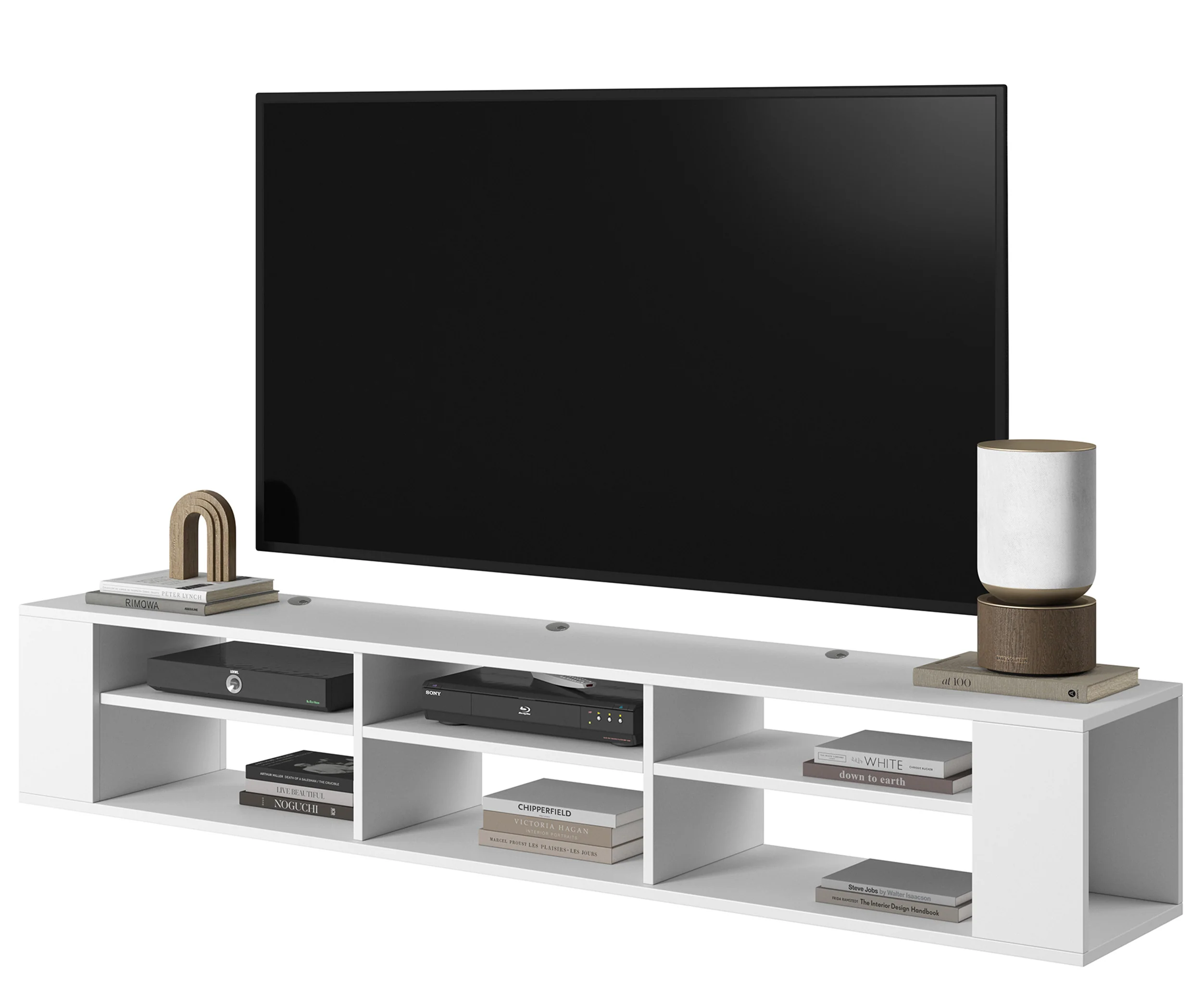Szafka RTV Wall 175 cm Biały - Image 2