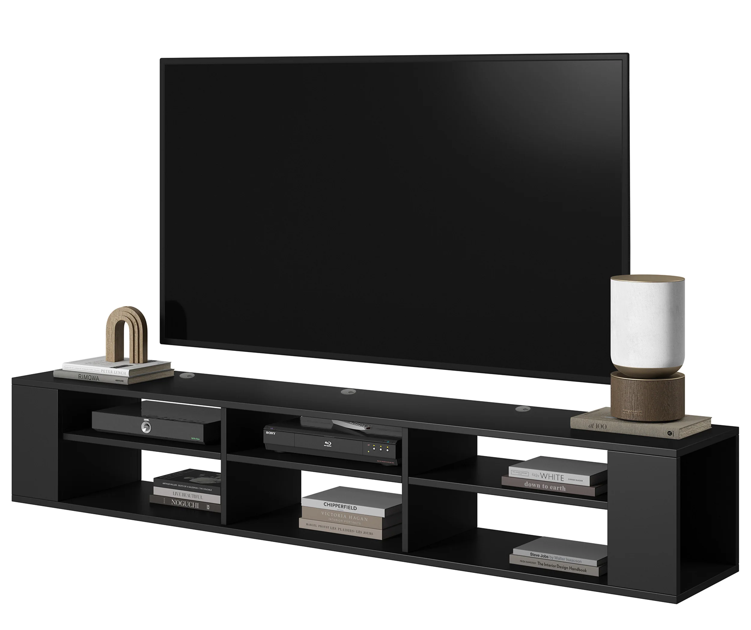 Szafka RTV Wall 175 cm Czarny - Image 2