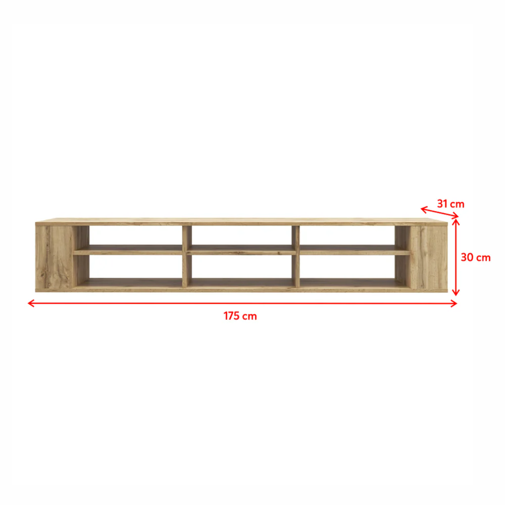 Szafka RTV Wall 175 cm Czarny - Image 7