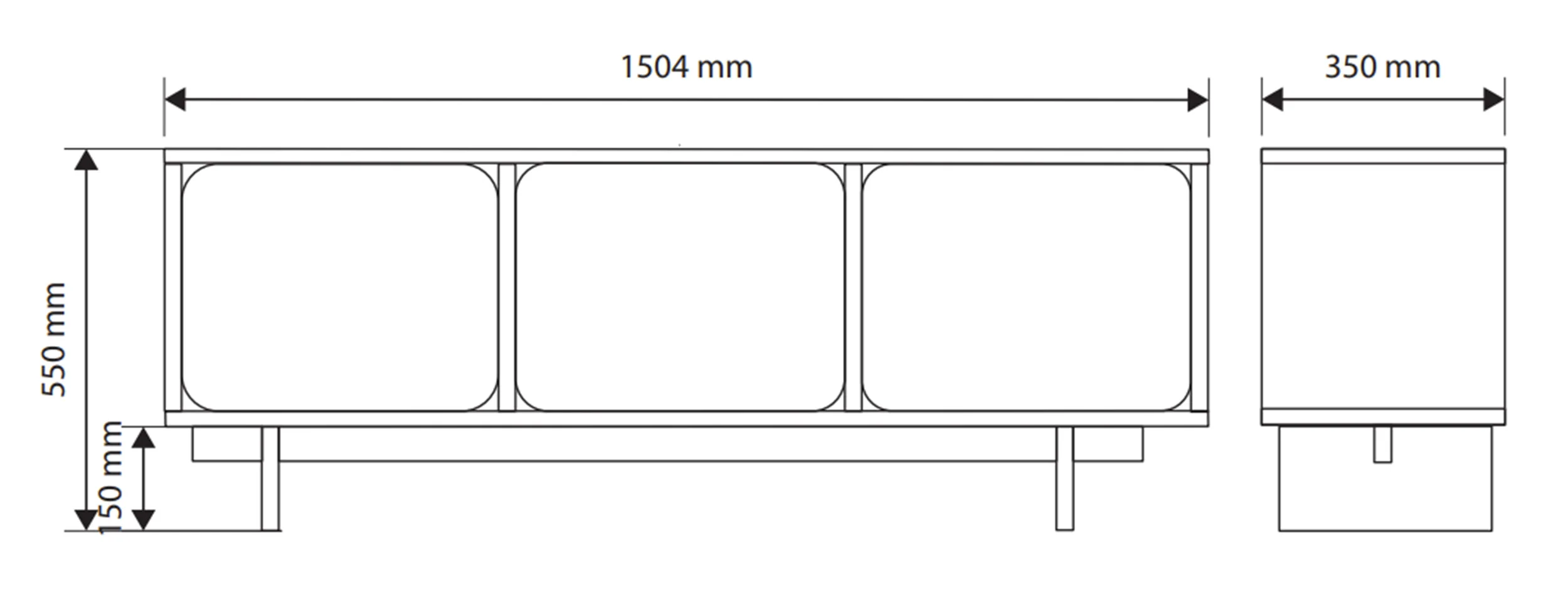 Szafka RTV Wuwu z trzema szafkami 150 cm szarobeżowa - Image 7