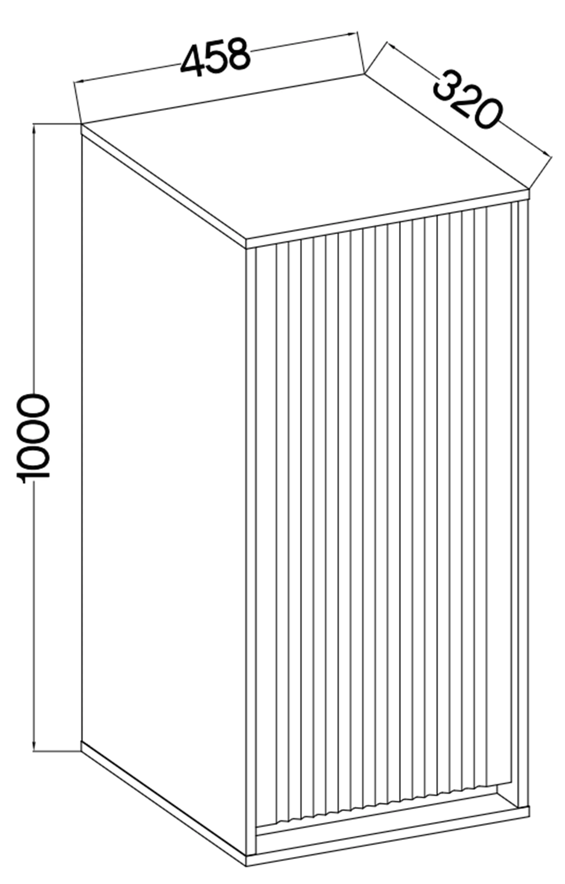 Szafka wisząca Osaka z ryflowanym frontem 46 cm beż piaskowy - Image 7